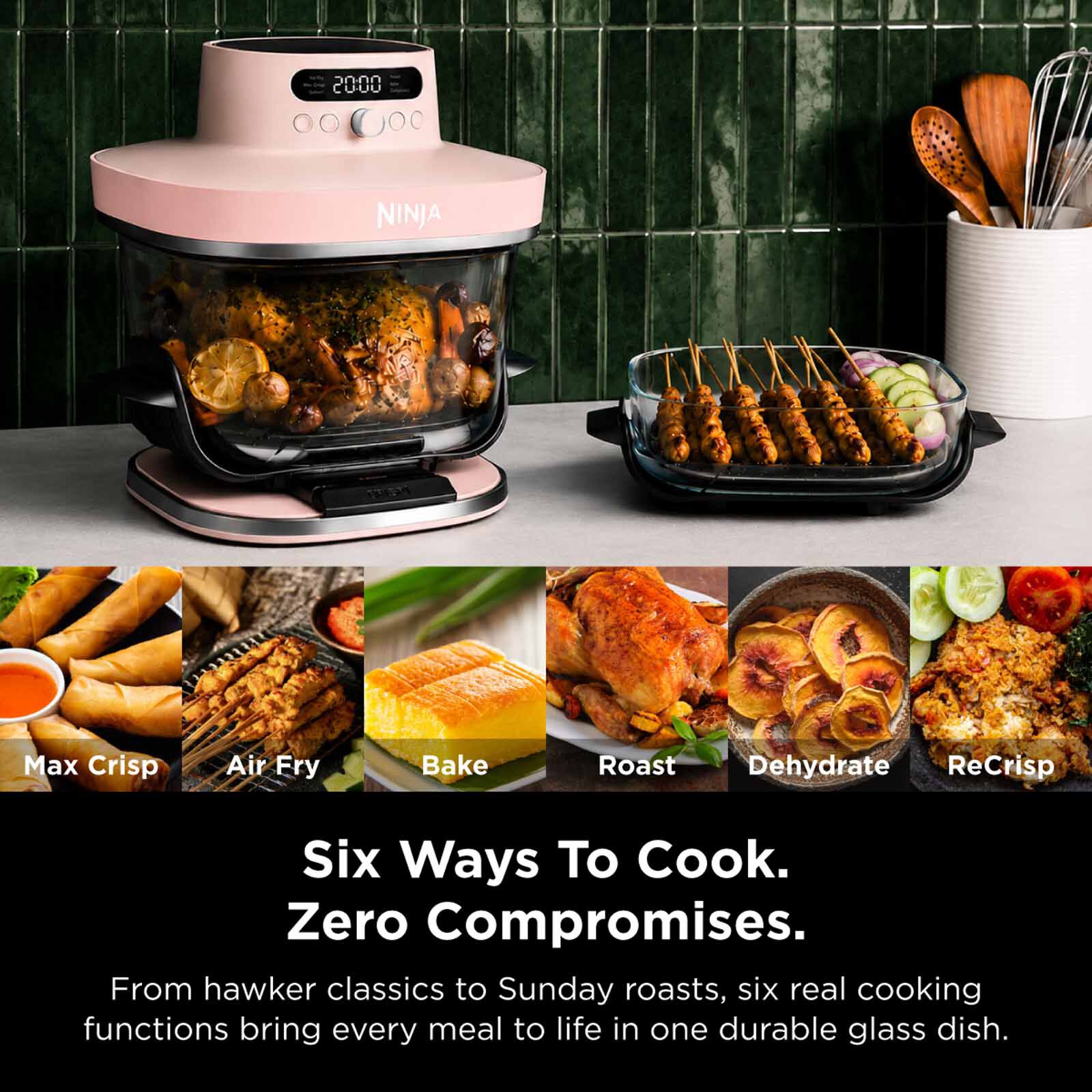NINJA Crispi Pro Countertop Glass Air Fryer - Ash Grey AS101SMGY-image 9