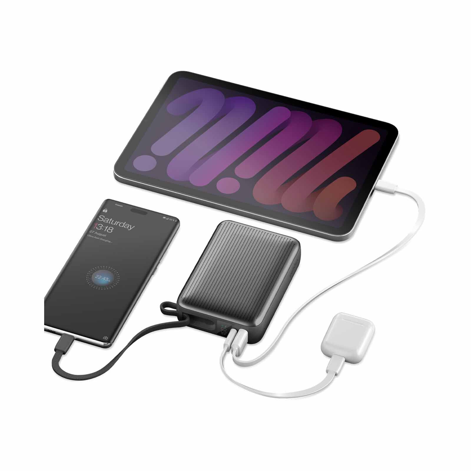 ENERGEA Integra Ultra 45, 20000mah Powerbank With Built In Usb-c Cable Pd45w - Gun INT-20K45-GUN-3C-image 4