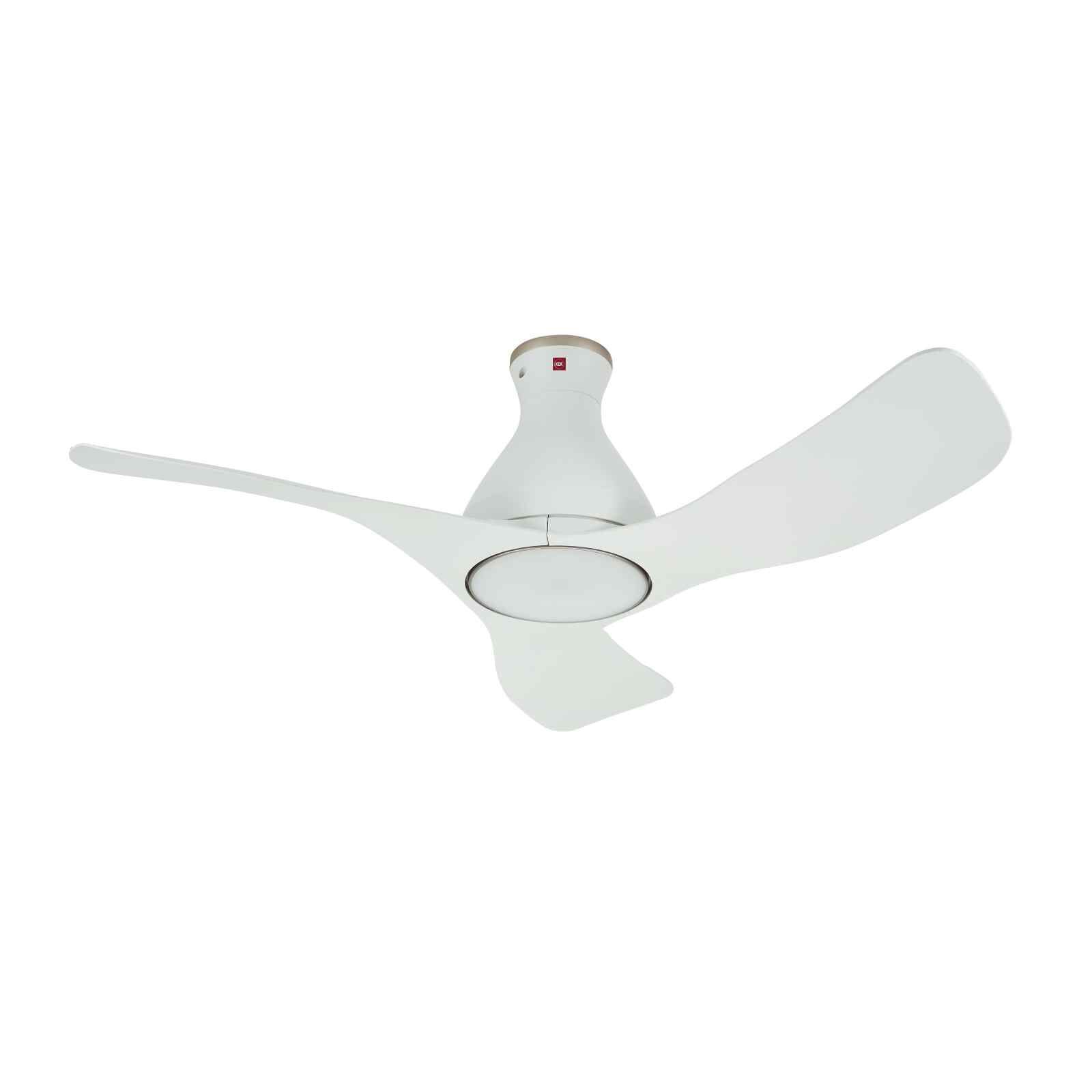 KDK 48 In Dc Ceiling Fan With Led Light (white) E48GP(WH)-image 1