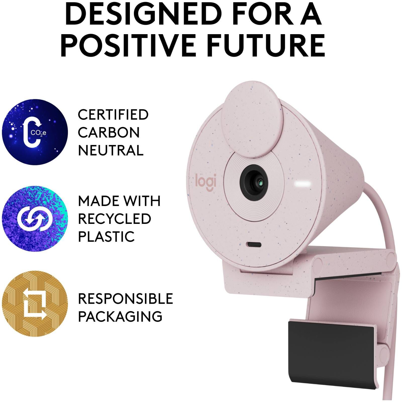 LOGITECH Brio 300 Full Hd Webcam - Rose (iy) 960-001449-image 4