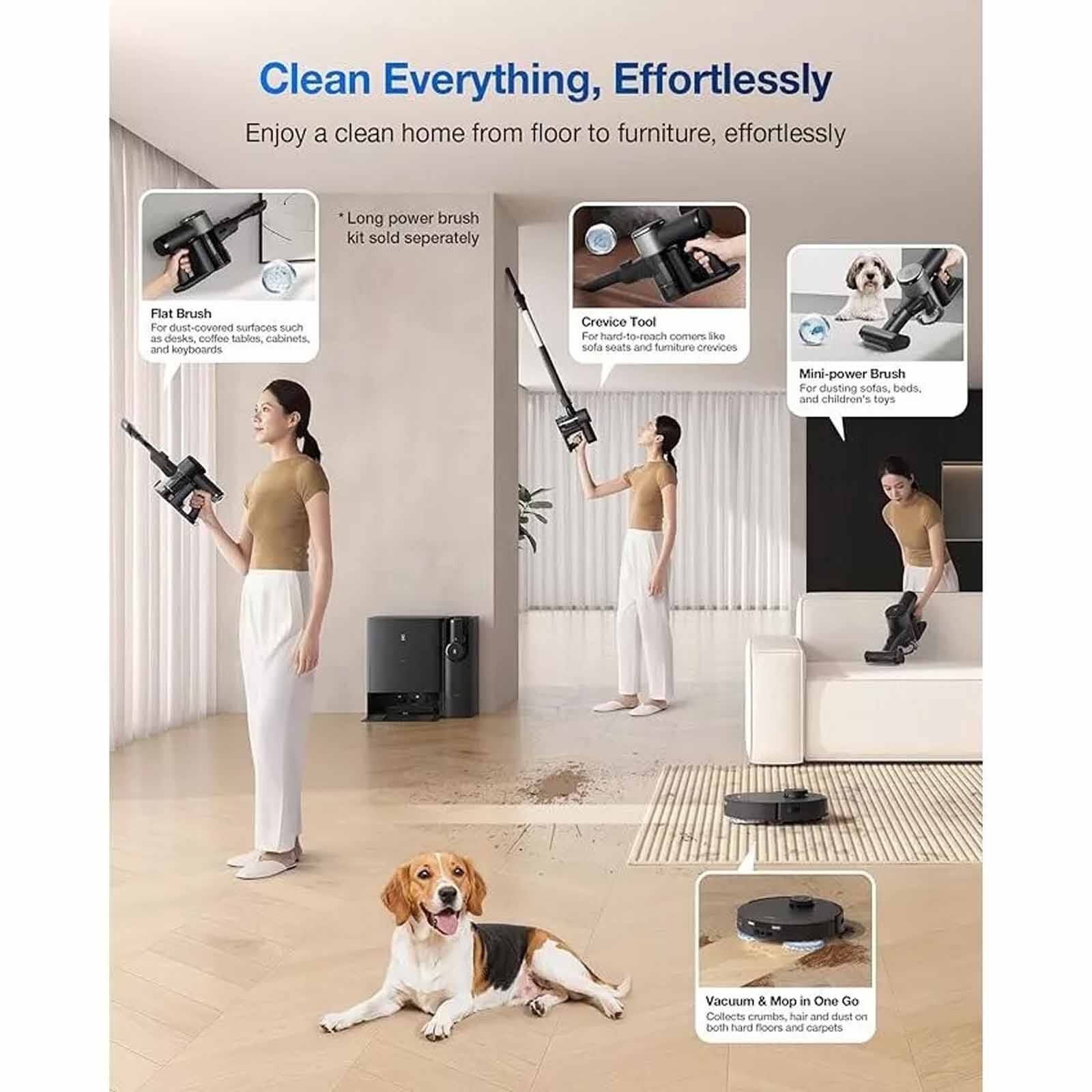 ECOVACS Deebot T30s Combo Robotic And Handheld Vacuum Cleaner - Black DDX14-COMBO - BLACK-image 3