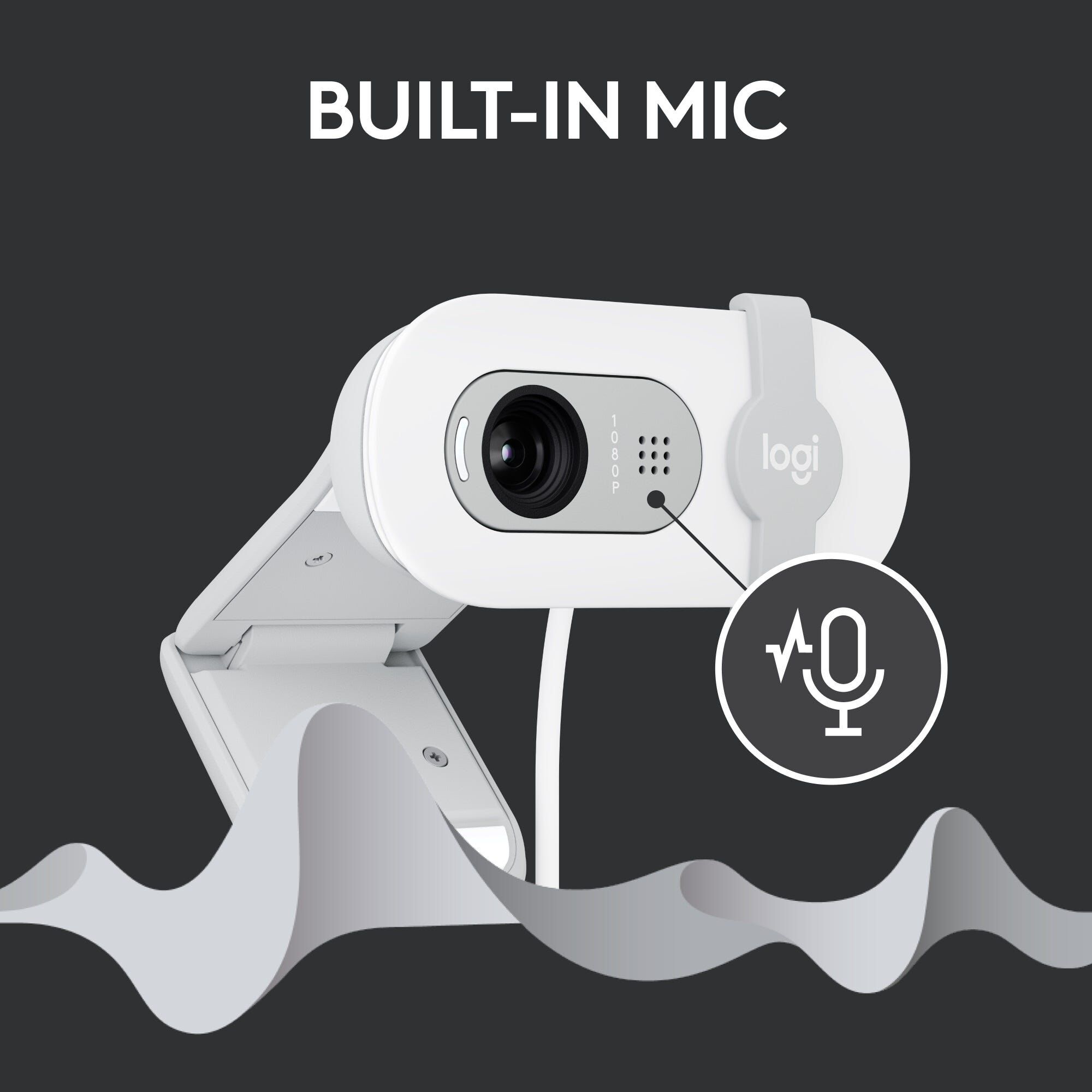 LOGITECH Brio 100 Full Hd Webcam - Off-white (1y) 960-001618-image 2