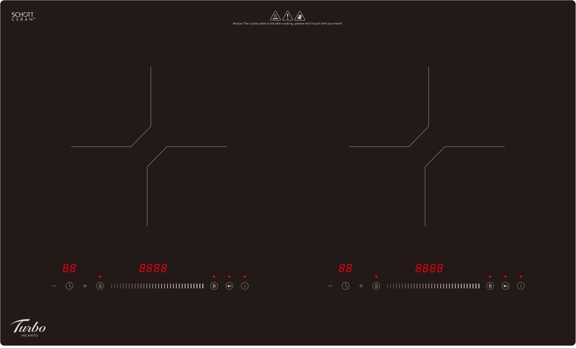 TURBO 75cm 2 Zones Induction Hob With Touch Control (excl. Install) TIA800B-image null