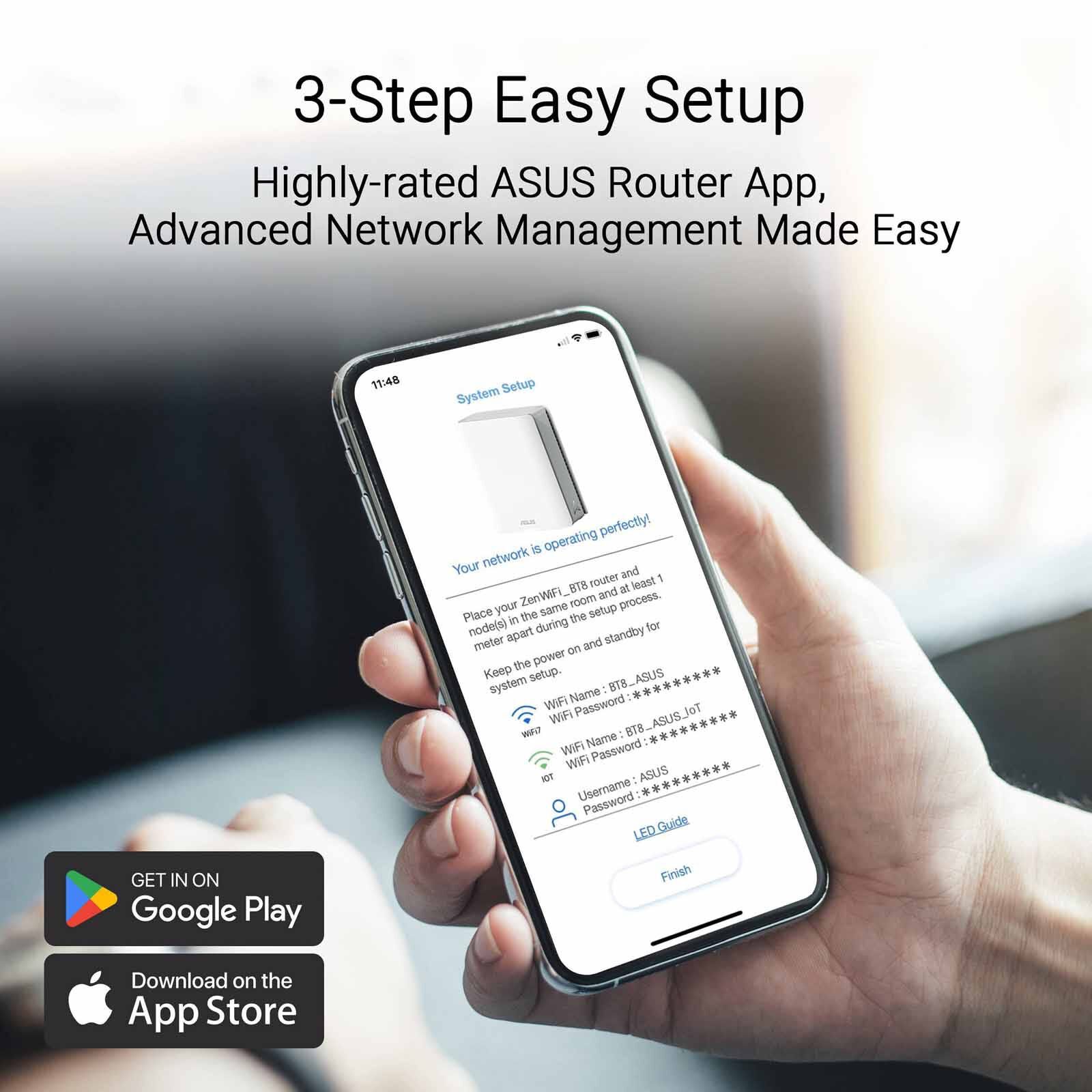 ASUS Be14000 Tri Band Wifi 7 Mesh White (2pack) BT8(W-2-PK)-image 4