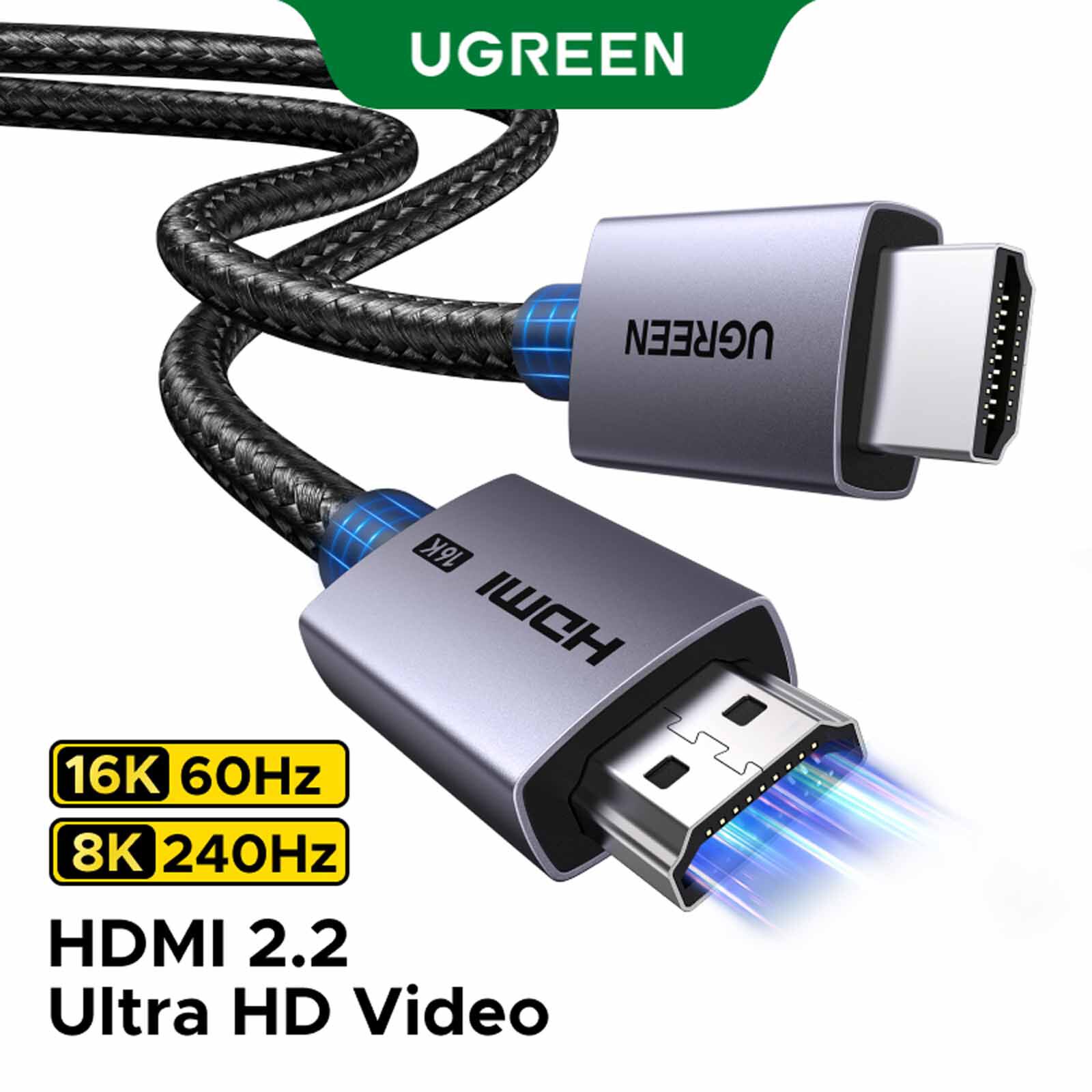 UGREEN Hdmi 16k Male To Male Aluminum Braid Cable 2m HD186 (65900)-image 1