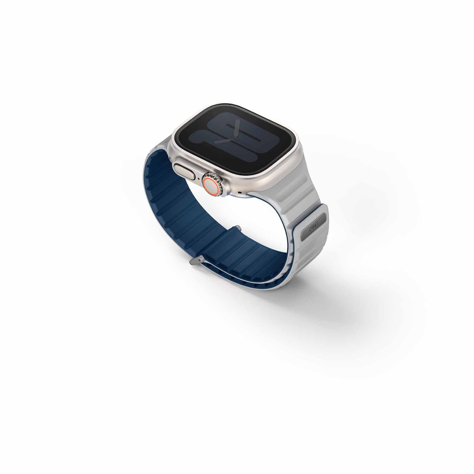 UNIQ Revix Evo Reversible Magnetic Apple Watch Strap 49/45/44/42mm - Royal Blue (royal Blue/ Chalk) UNIQ-49MM-REVERBLUCHK-image 2