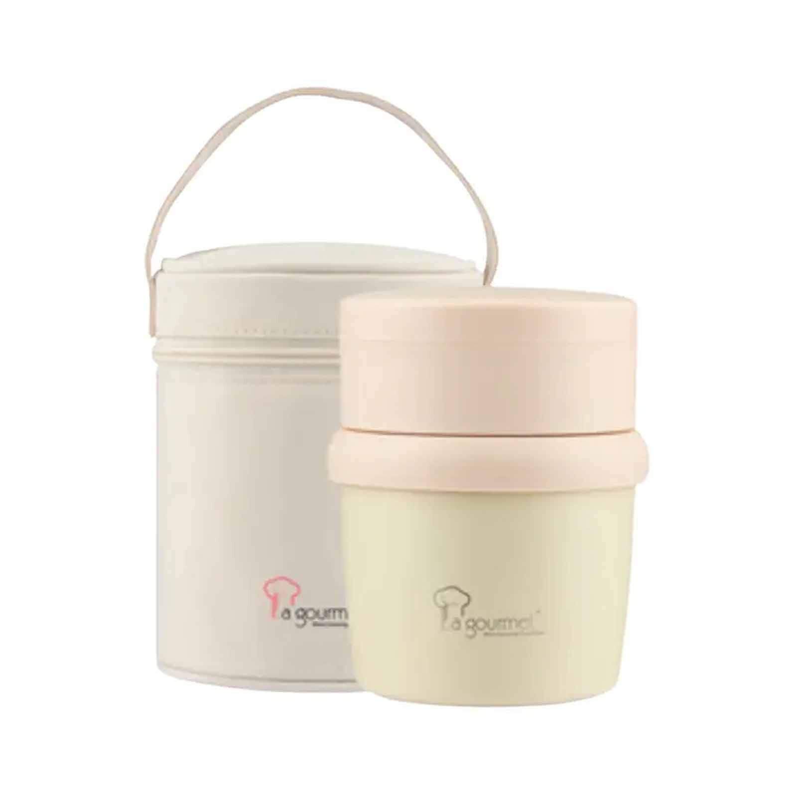 LA GOURMET Thermobliss 0.65l 2-tier Food Jar With Pouch Cream LGTBC435958