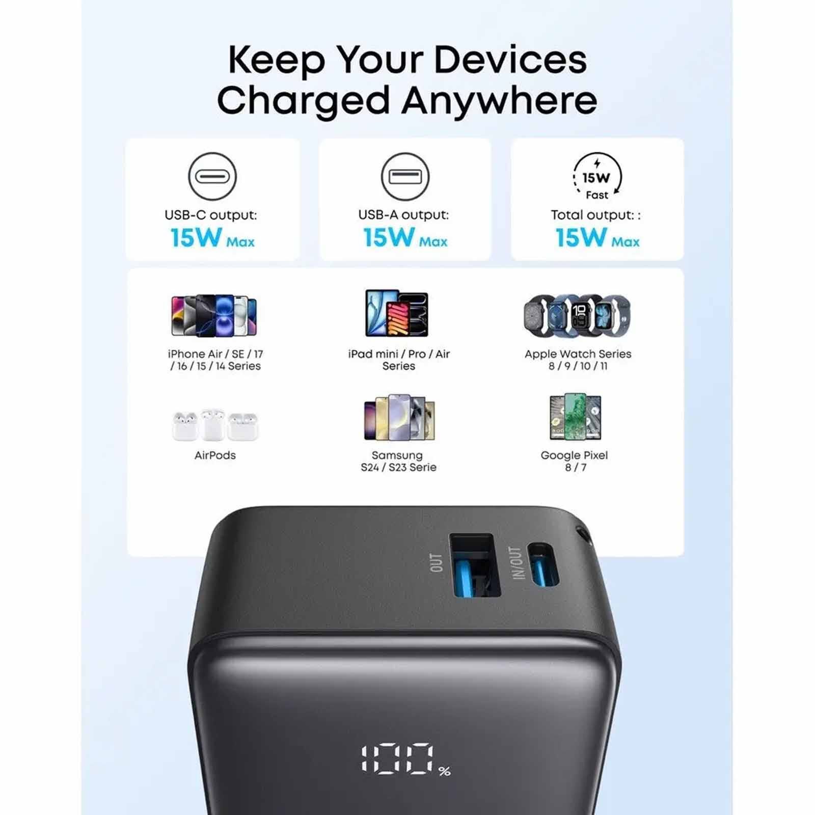 ANKER Zolo Powerbank 5000mah 15w Fast Charging Compact Portable Charger A110KH11-image 9