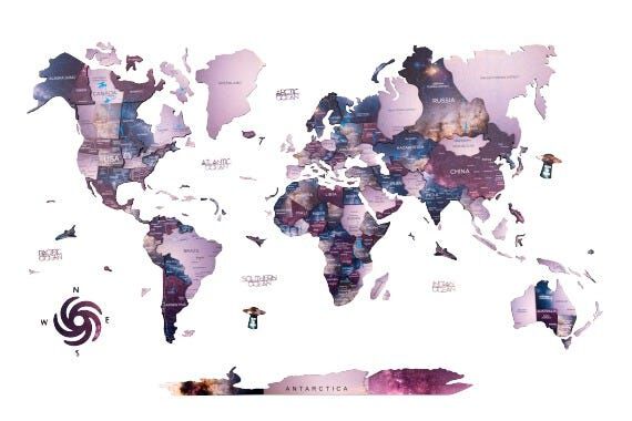 2d Wooden World Map Sirius Xl ENJOY THE WOOD