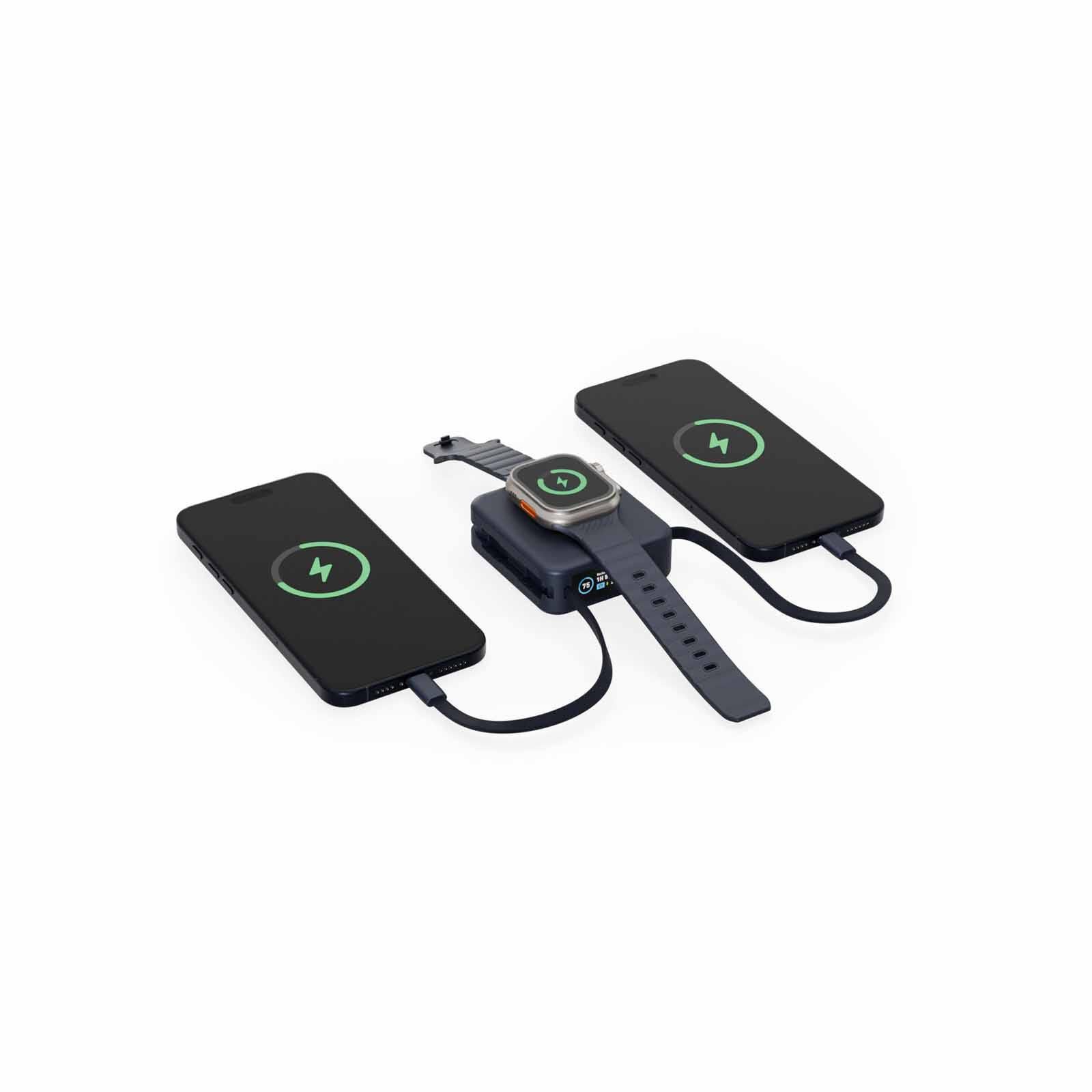 ENERGEA Magpac Mini Plus, 10000mah Magsafe Compatible Power Bank With Built-in C Cables & Display - Blue MP-MINIPLUS-BLU-image 5
