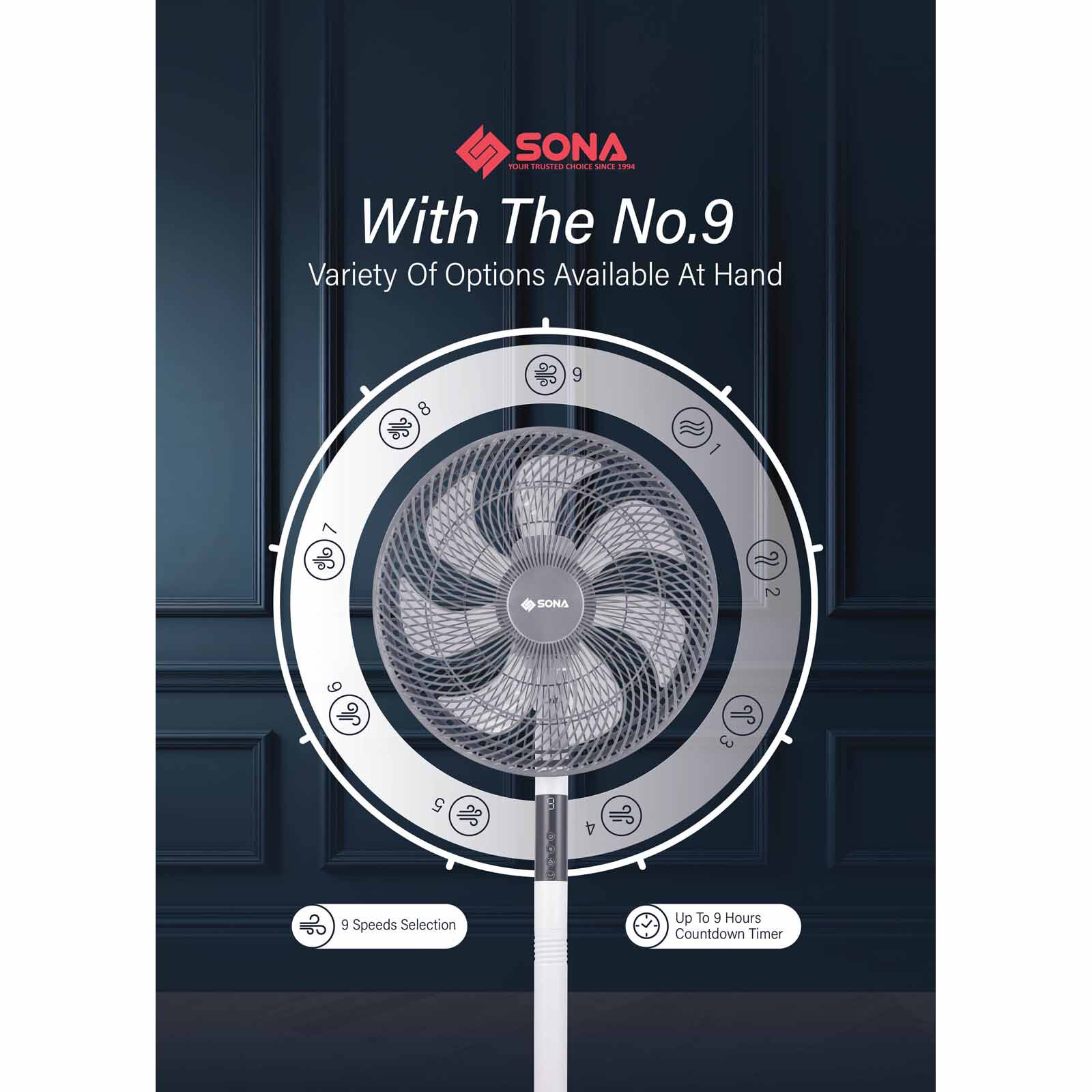 SONA 14 In Dc Stand Fan (2 In 1) With Remote Control SFS9014DC-image 7