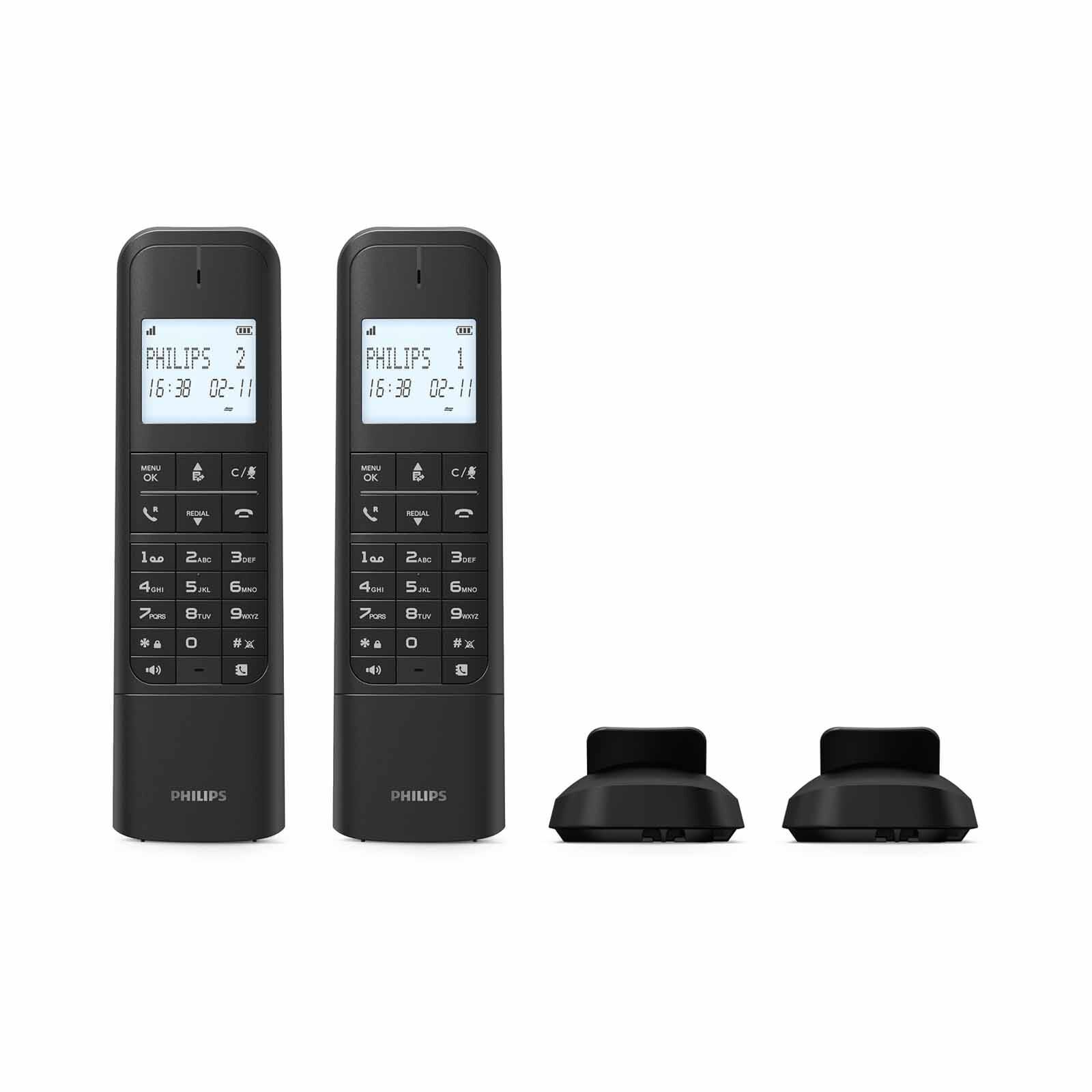 PHILIPS Cordless Phone Twin Designline M4702B/90