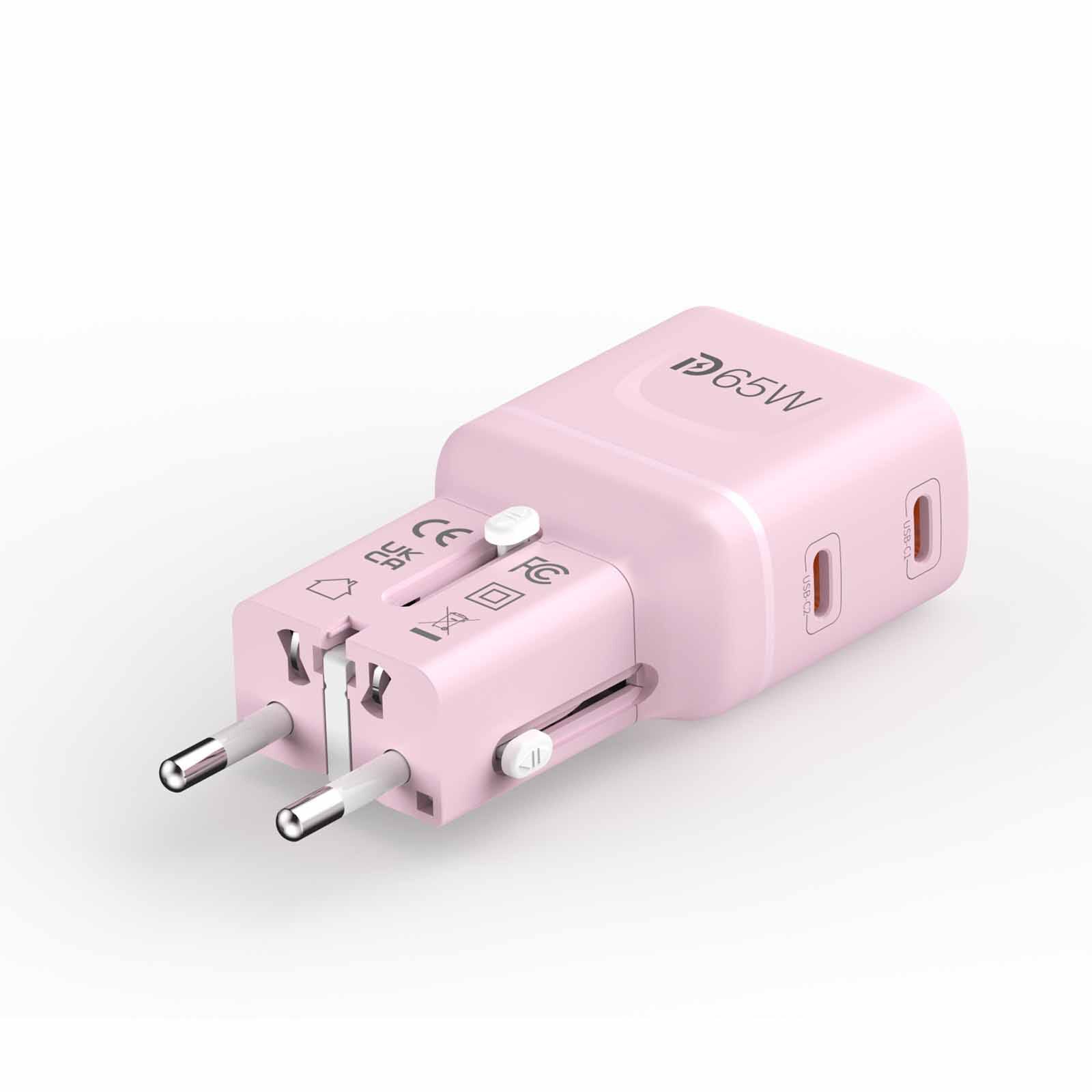 MAZER Infinitetravel Pocket Gan Pd65w 2c Travel Charger-pink M-IFTRAVEL565-PK-image 4