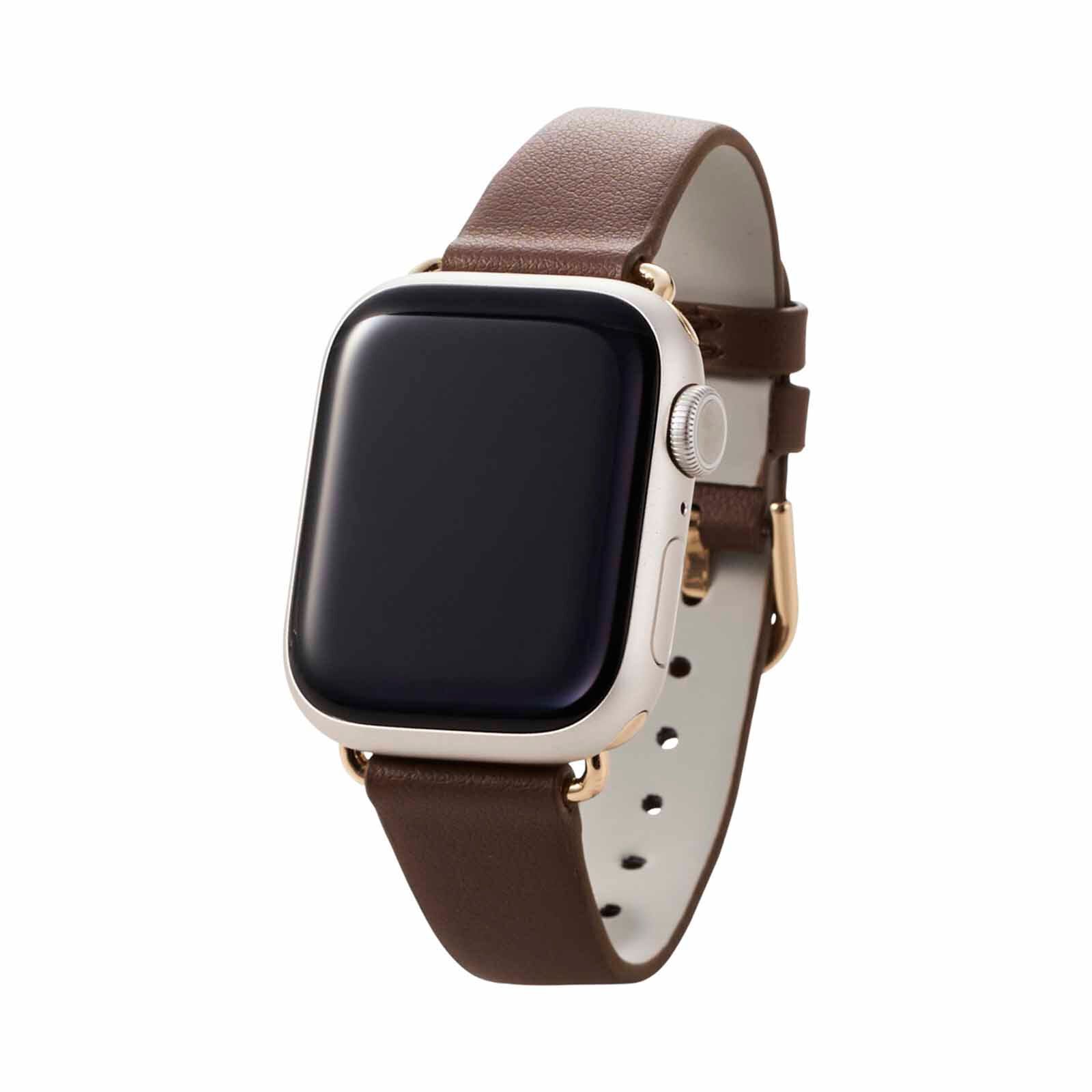 ELECOM Slim Soft Leather Apple Watch Band 41/40/38mm (brown) AW-41BDLJBR-image 4