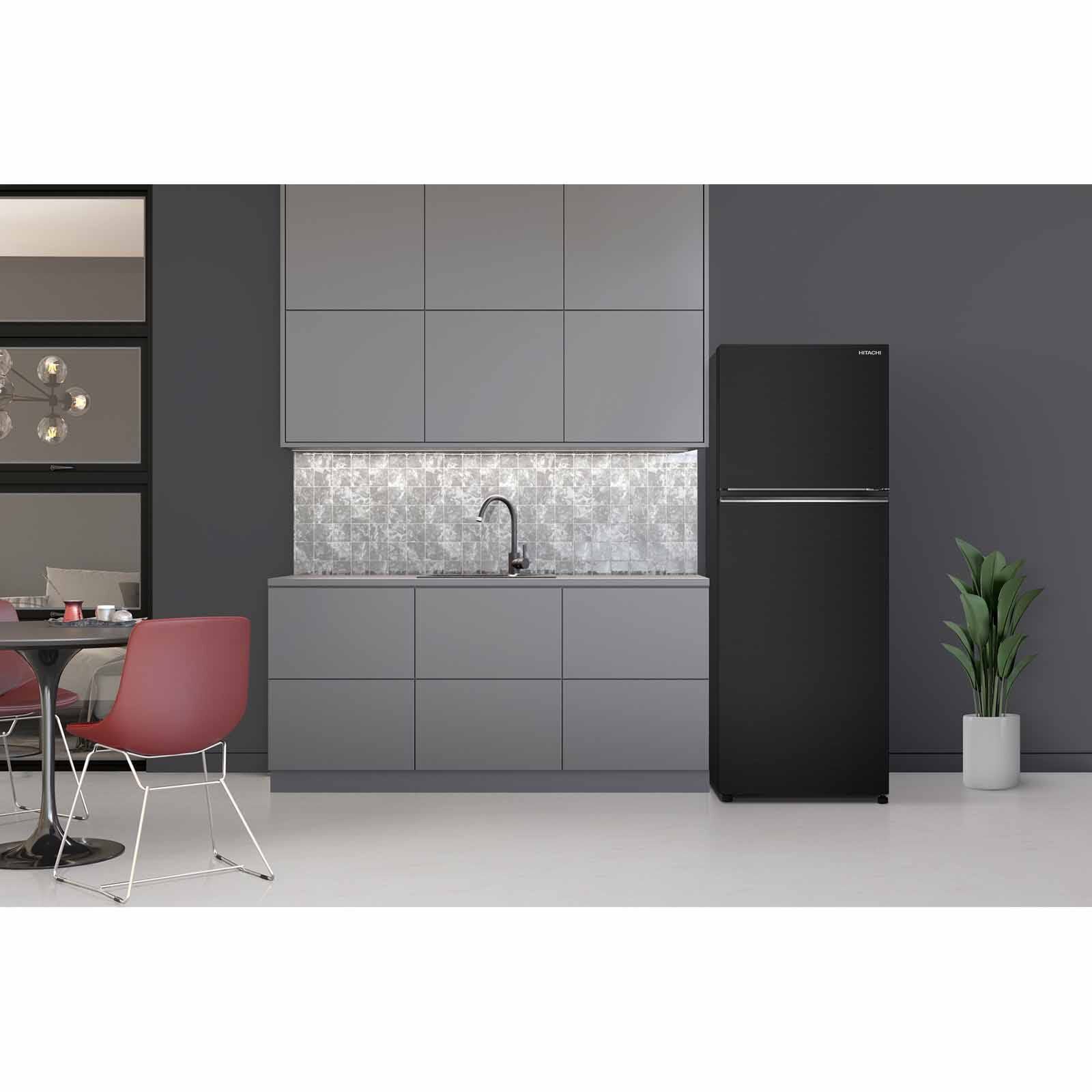 HITACHI 2 Door Top Mount Freezer Fridge (409l) - Brilliant Black HRTN6443SBBKSG-image 4