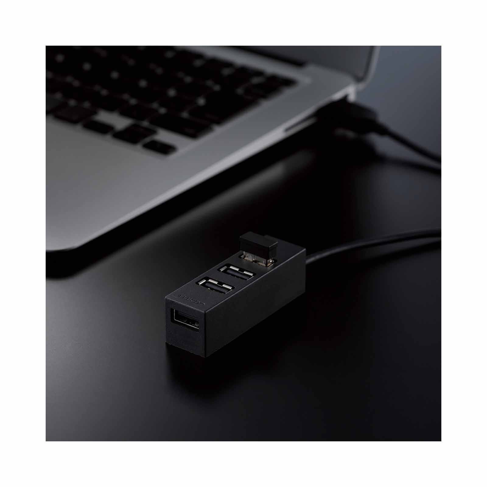 ELECOM Usb Hub 2.0 4 Ports 100cm Cable Black U2H-TZ427BBK-image 4