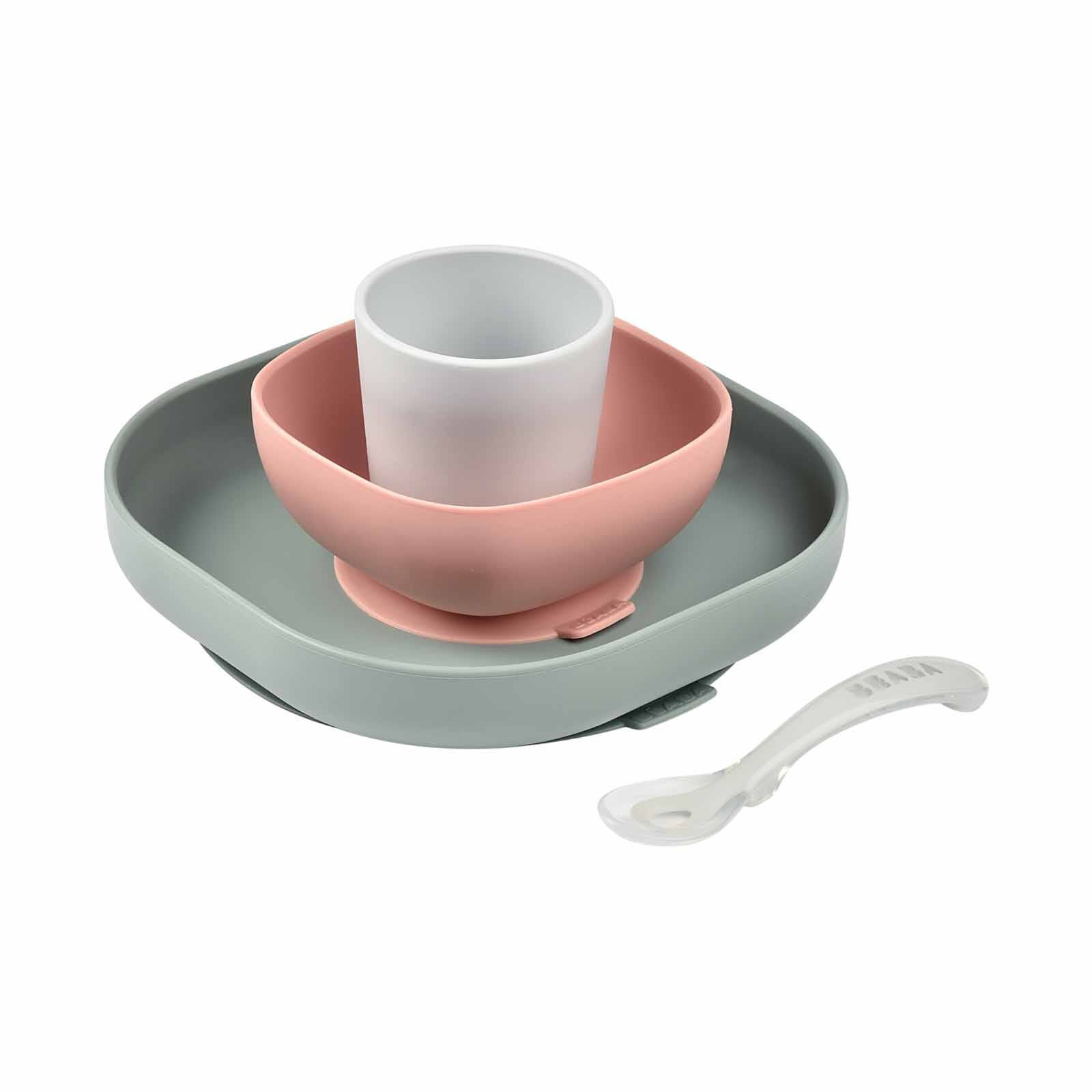 BEABA Suction Meal Set - Eucalyptus (online) SILICONE-image 1