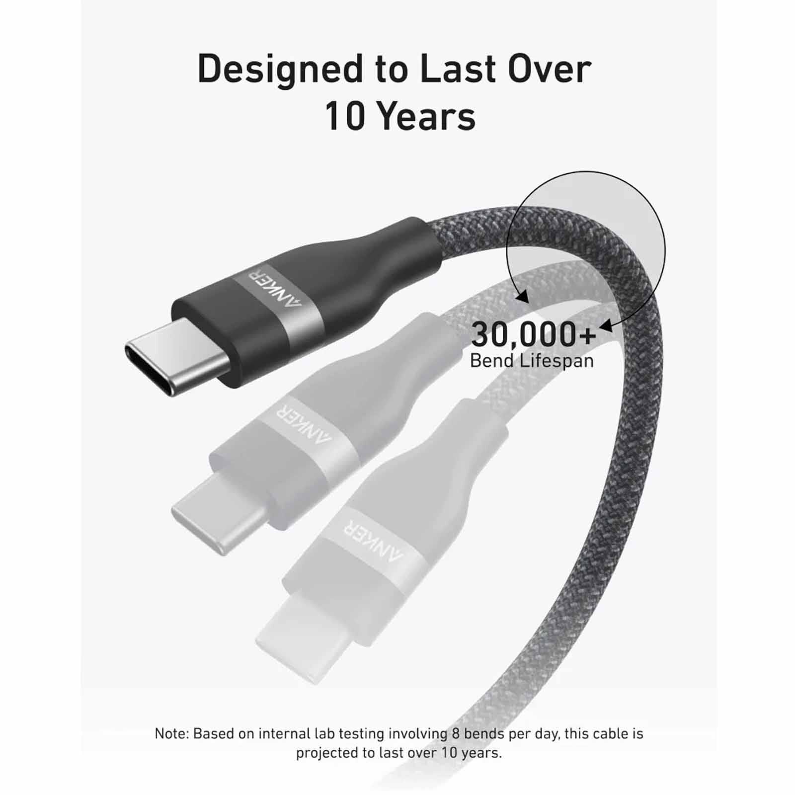 ANKER Usb-c To Usb-c Cable 240w Braided - Black 6ft A82E2H12-image 4