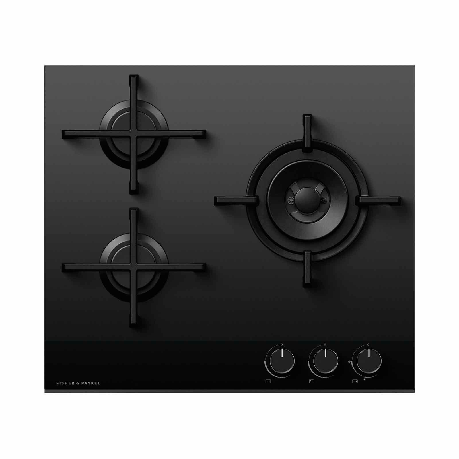 FISHER & P 60cm 3 Burner Glass Cooktop (lpg) CG603DLPGB4-image 1