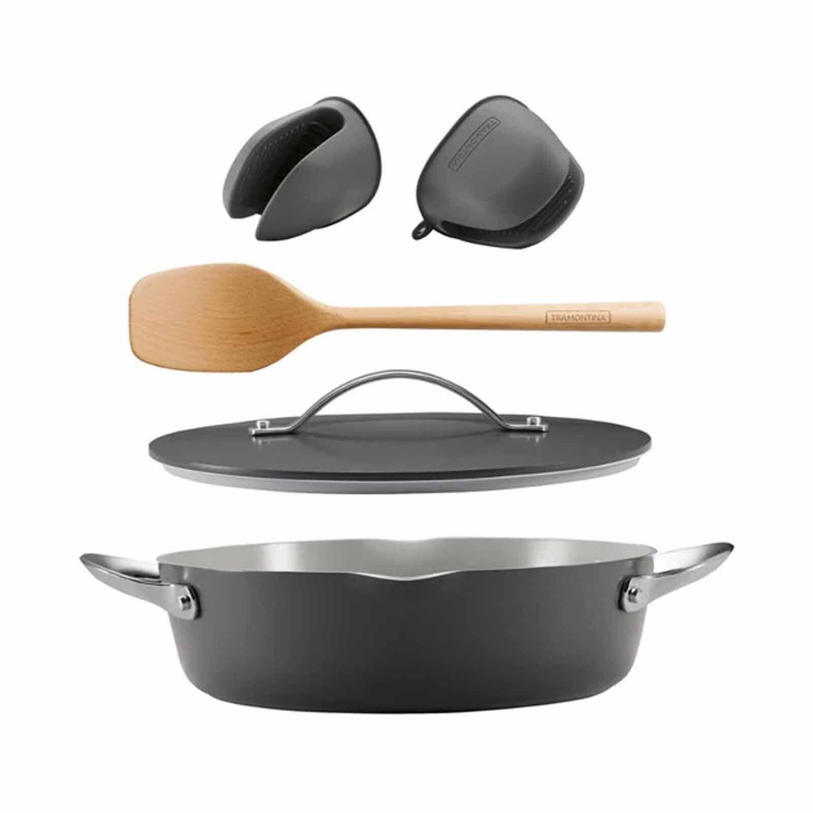 TRAMONTINA 5 Pcs Multi-purpose Pan Set 28cm / 4.0l Fiora - Grey 19584002-image 1