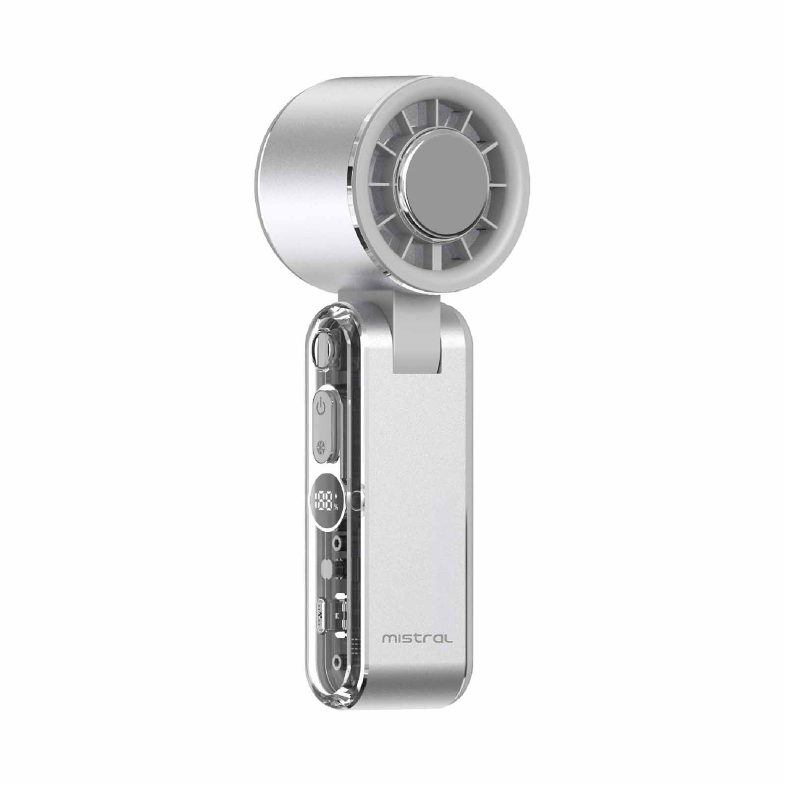 MISTRAL Airzee Max Foldable Usb Fan With Cooling Conductor-(metallic Silver White) MRF308-MSW