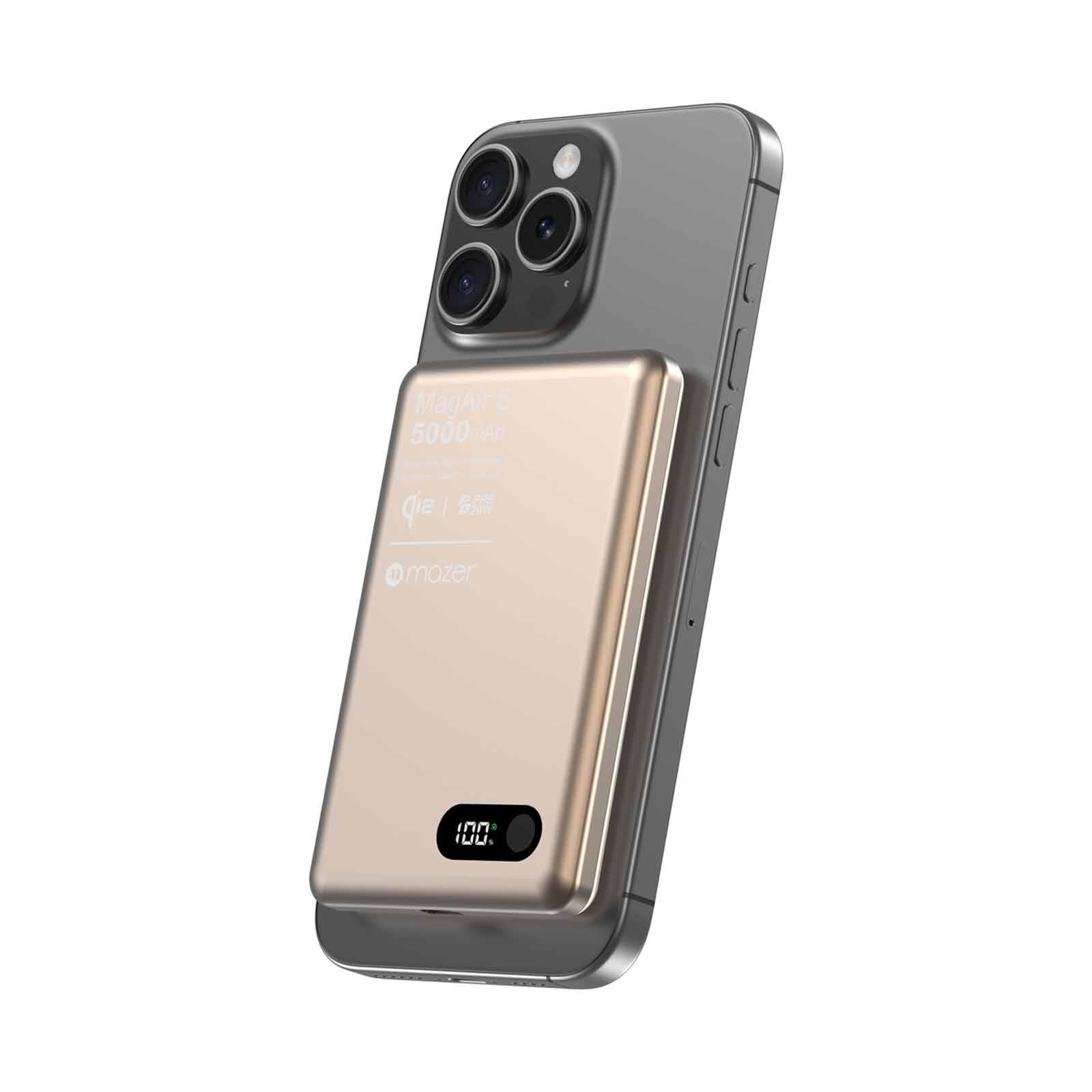 MAZER Qi2 Certified 15w 5000mah Pd20w Ultra Thin Power Bank - Desert Titanium M-MAGAIR29-DT-image 7