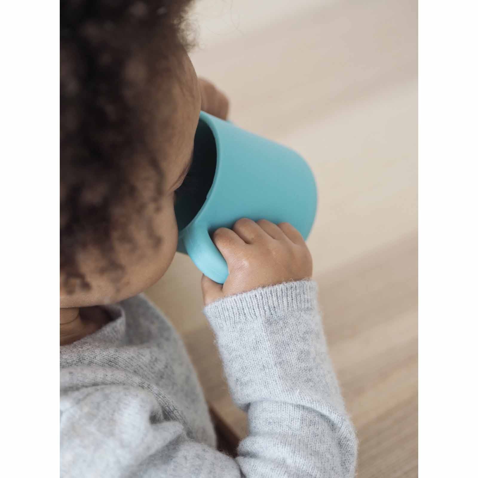 BEABA Learning Cup With Spout Lid - Blue (online) SILICONE-image 4