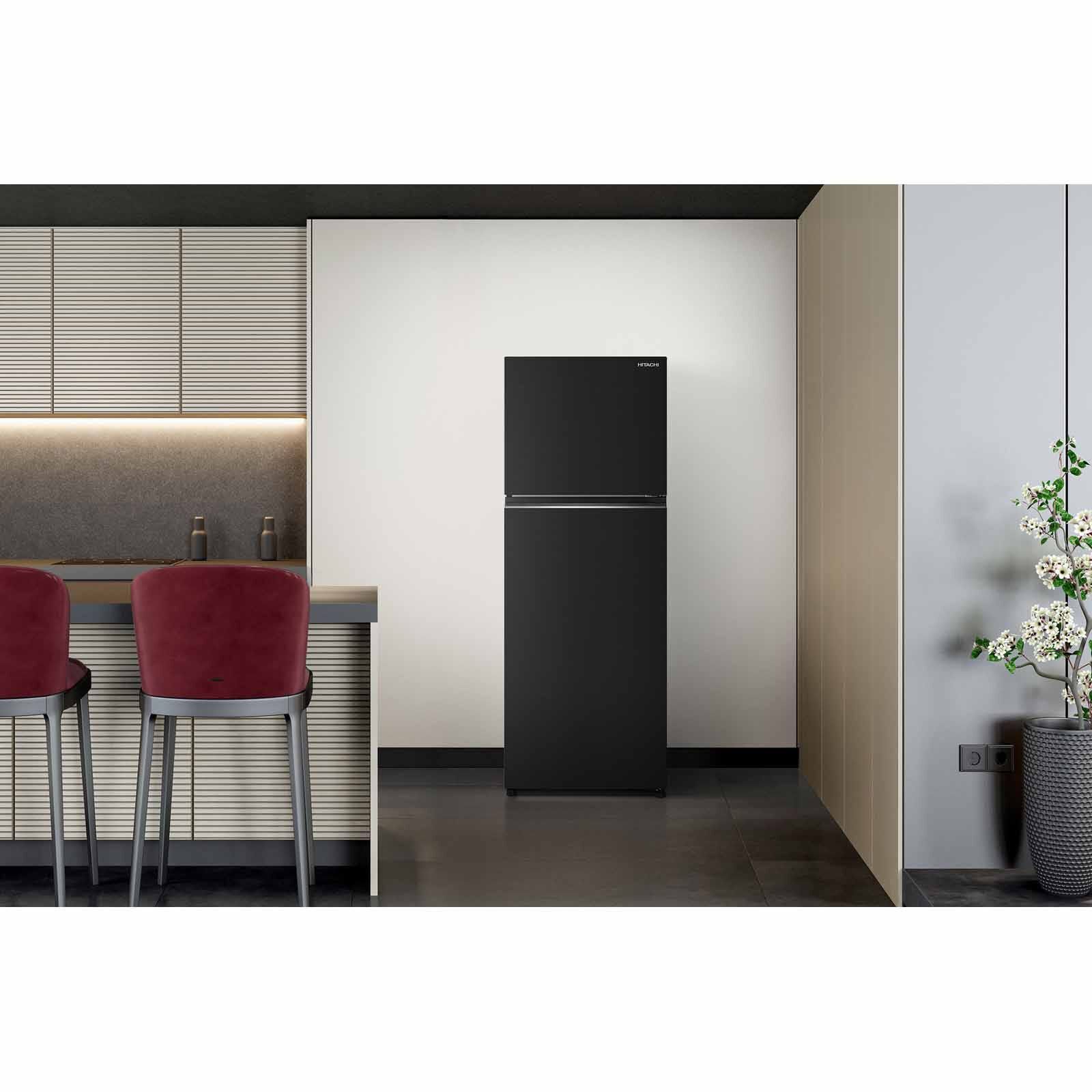 HITACHI 2 Door Top Mount Freezer Fridge (409l) - Brilliant Black HRTN6443SBBKSG-image 6