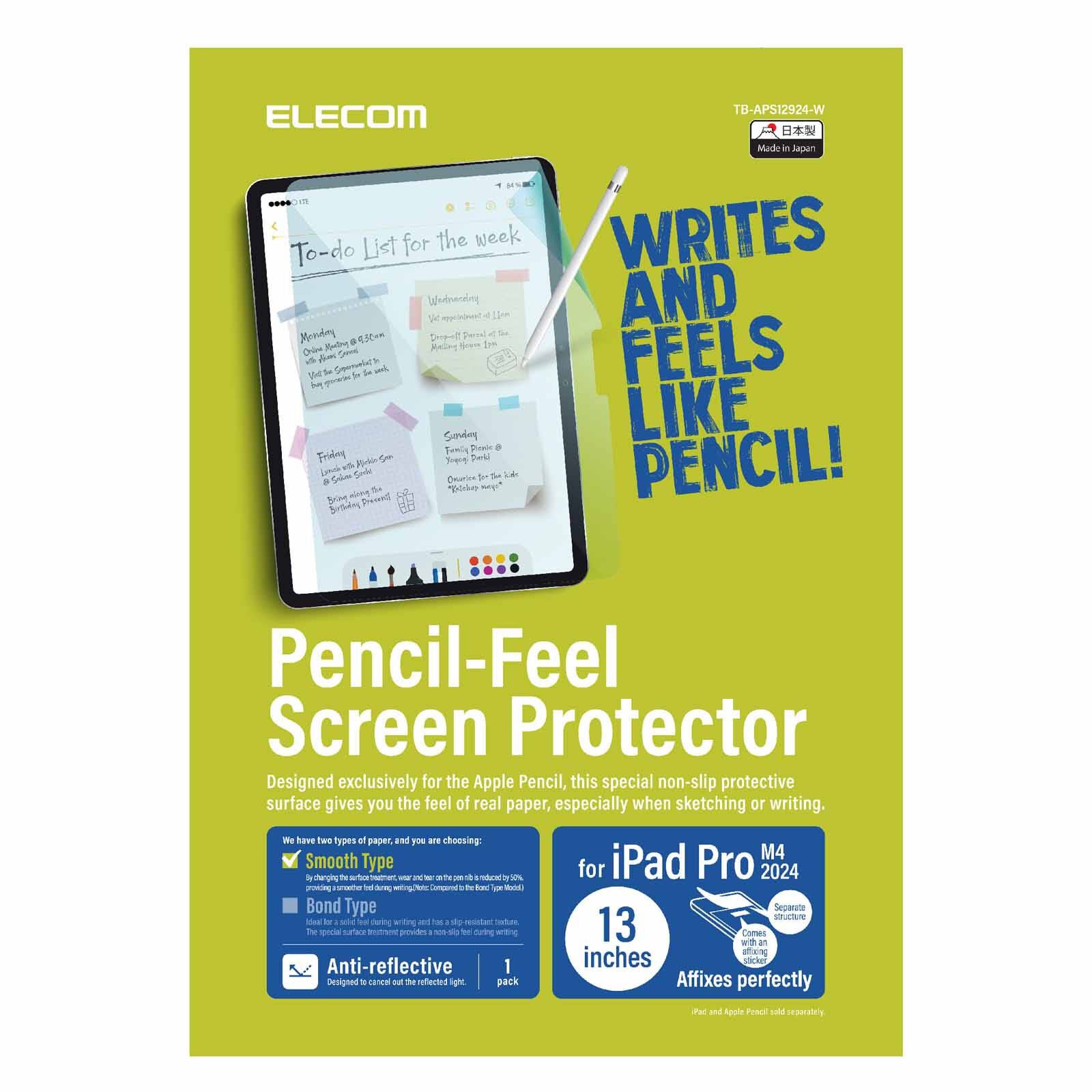 ELECOM Ipad Pro 13 Inch (m4) Paperlike Film (smooth) TB-APS12924-W-image 1