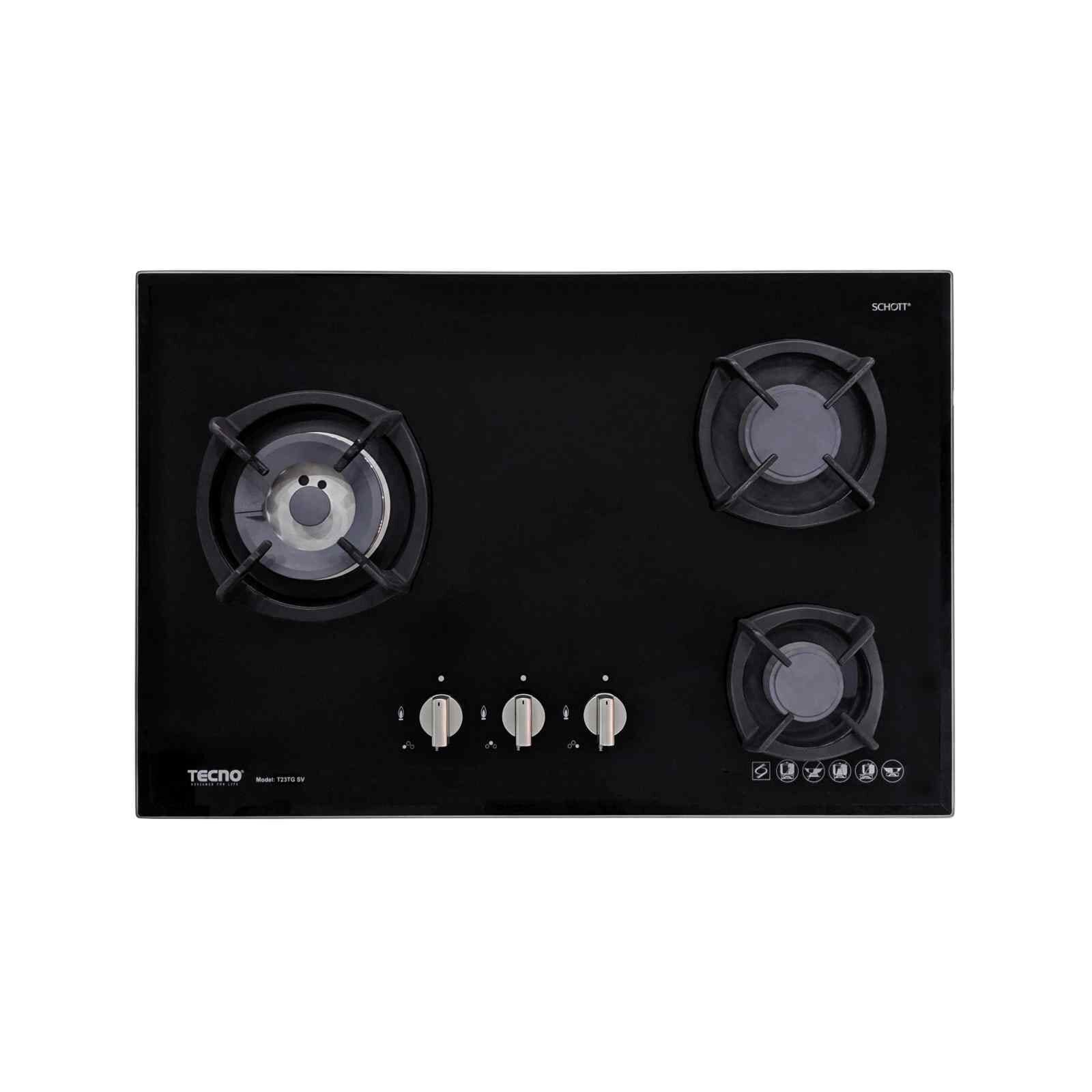 TECNO 3 Burners Glass Hob (exclude Installation) T23TGSV-image null