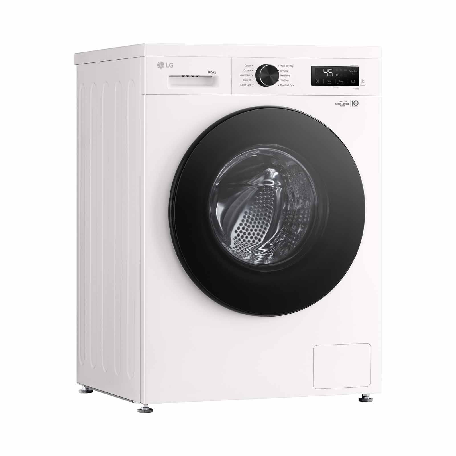 LG Front Load Washer/dryer (8kg/5kg) - White FB1208R5W-image 1