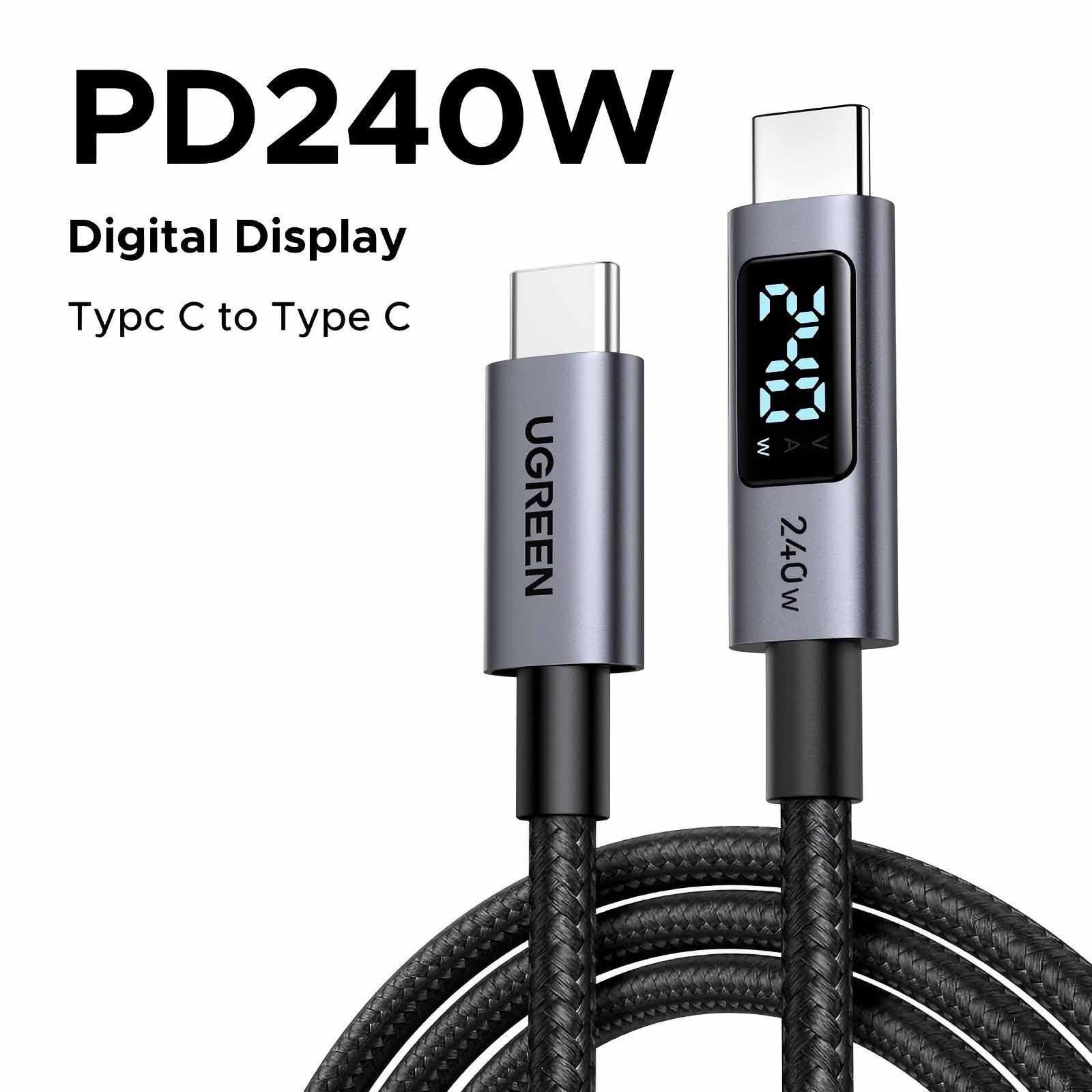 UGREEN 240w Usb-c To Usb-c Pd Fast Charging Cable, 2m With Display 65867-image 3