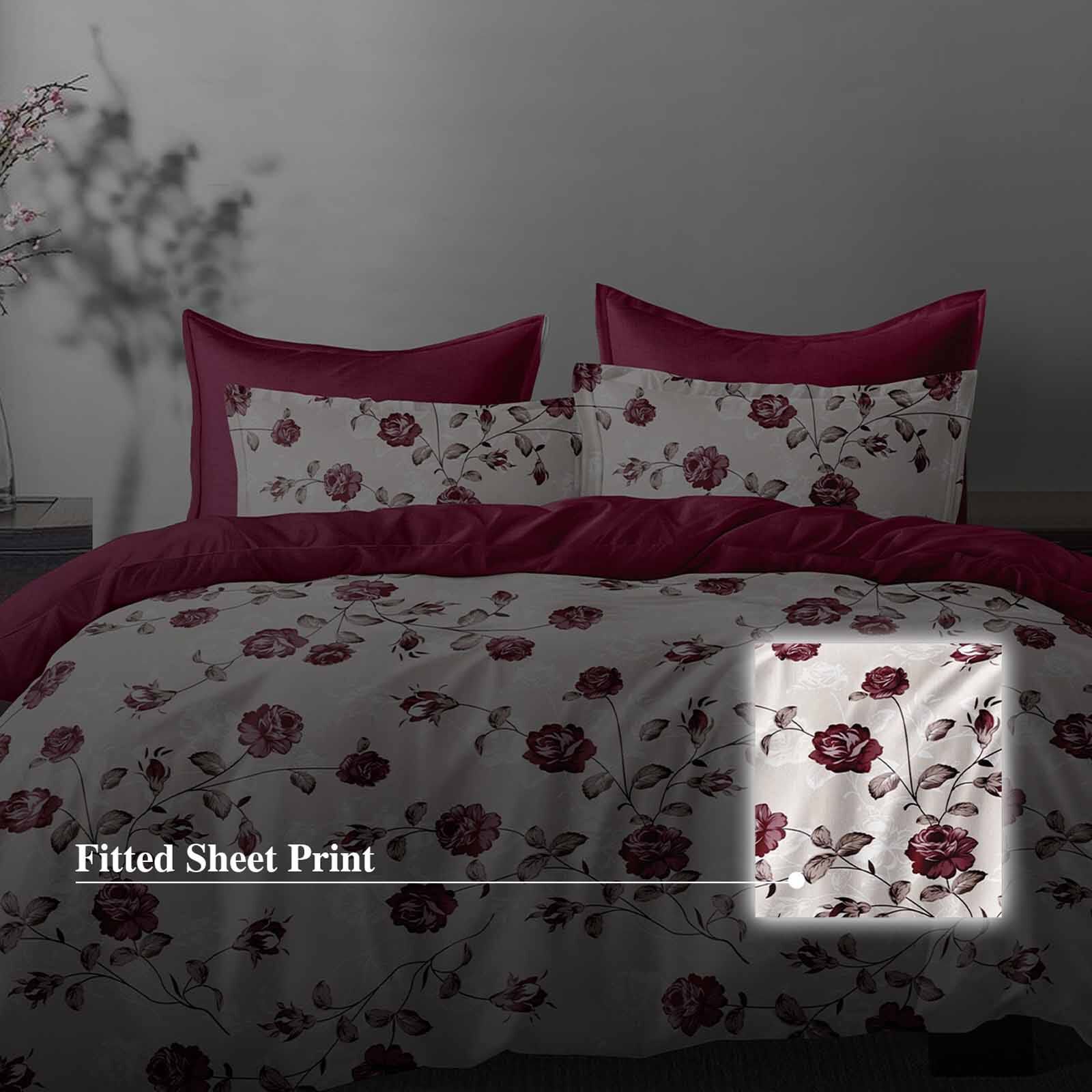 HILLCREST Hillcrest I 988tc Comfylux I Printed I King Fitted Sheet Set I Crimson ( Oe ) 7470 - B I K I FS I CRIMSON-image 2