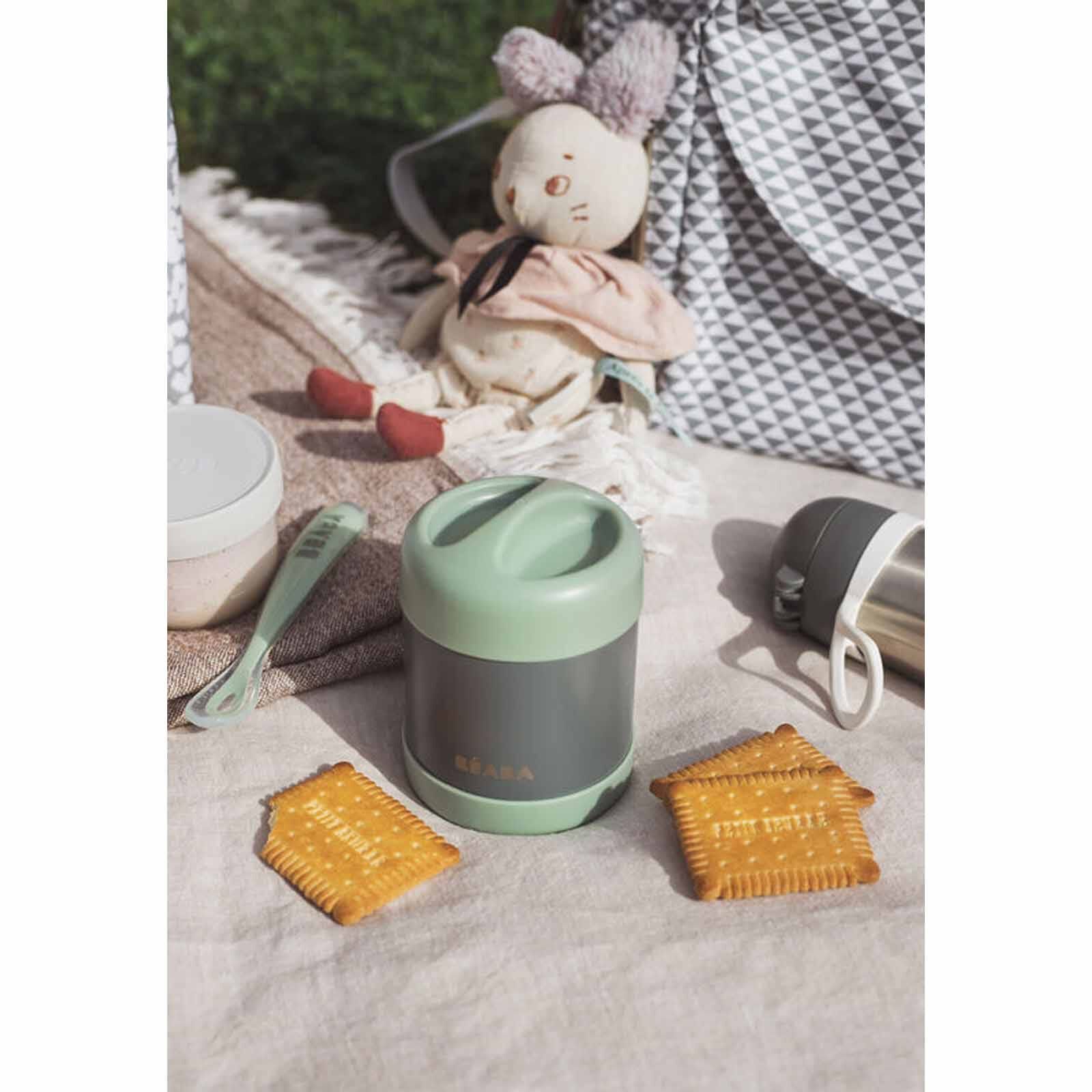 BEABA Food Container 300ml - Mineral Grey/sage Green (online) STAINLESS STEEL-image 3