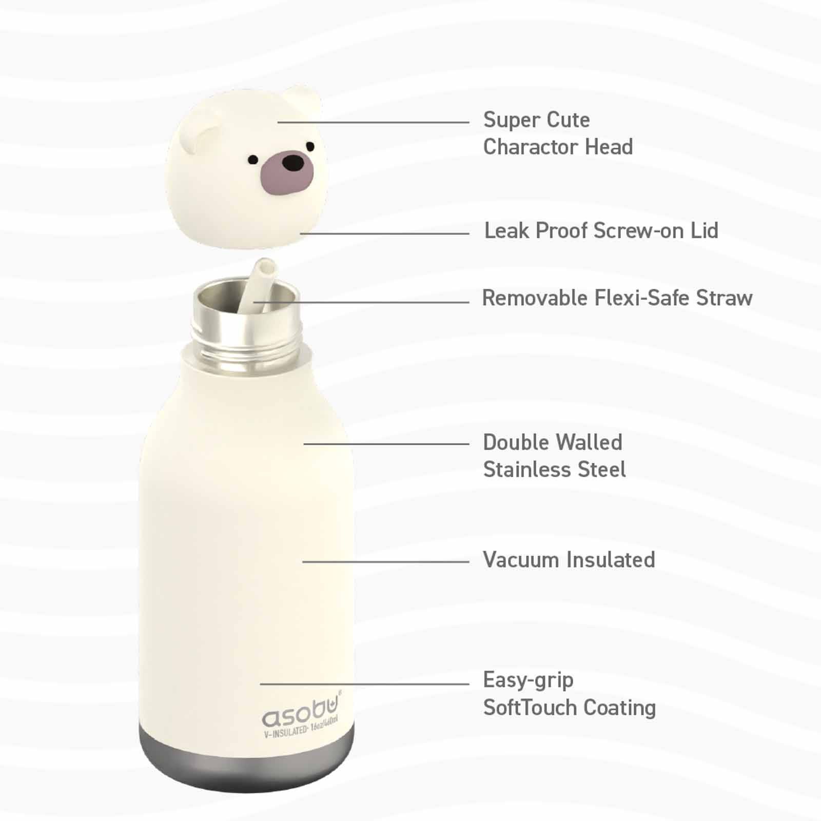 ASOBU Bestie Insul S/s Water Bottle (bear W/brush) ASBV05460-image 3