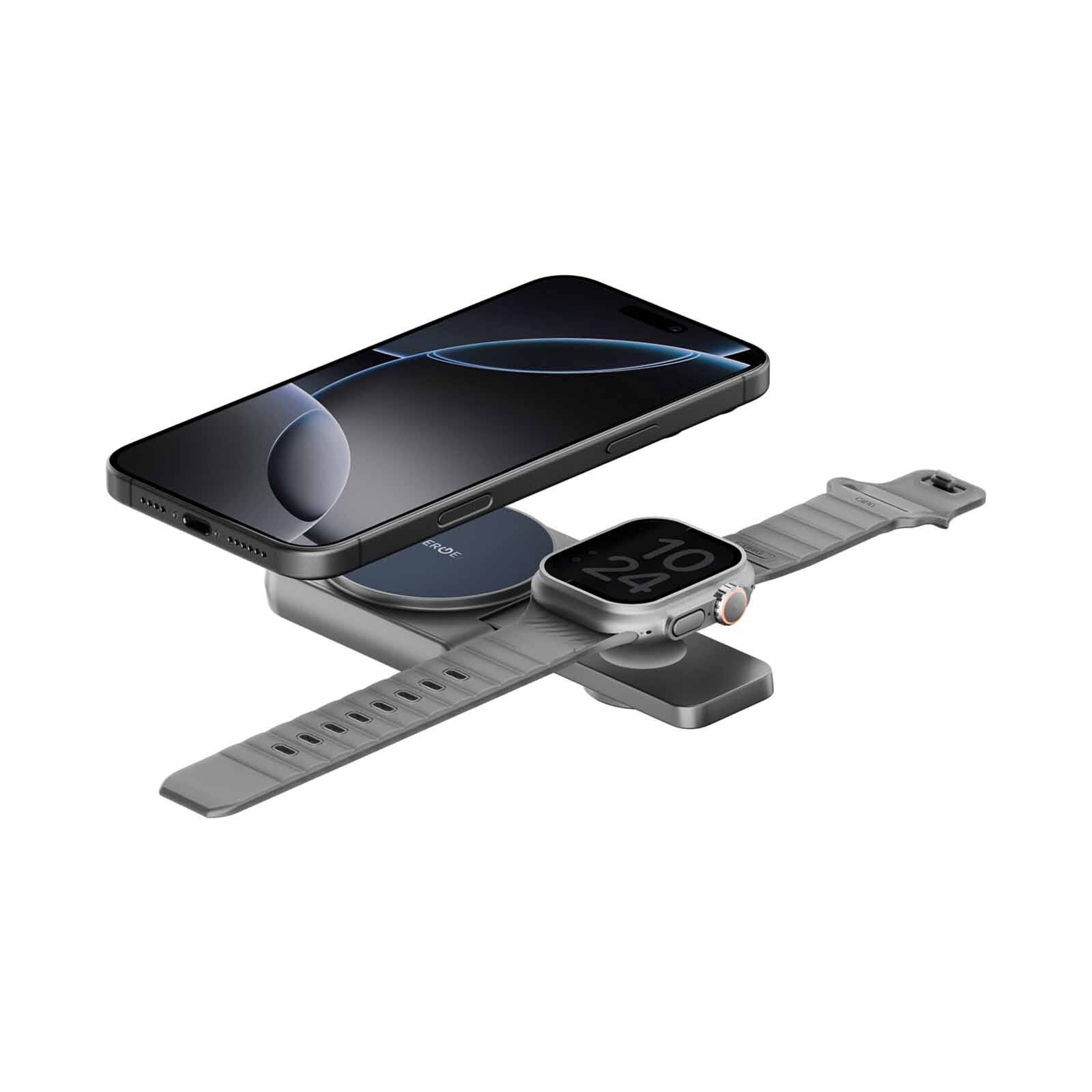 ENERGEA Magduo, 2in1 Foldable Qi2 Magnetic Fast Wireless Charger-blue MAG-DUO-BLU-image 4
