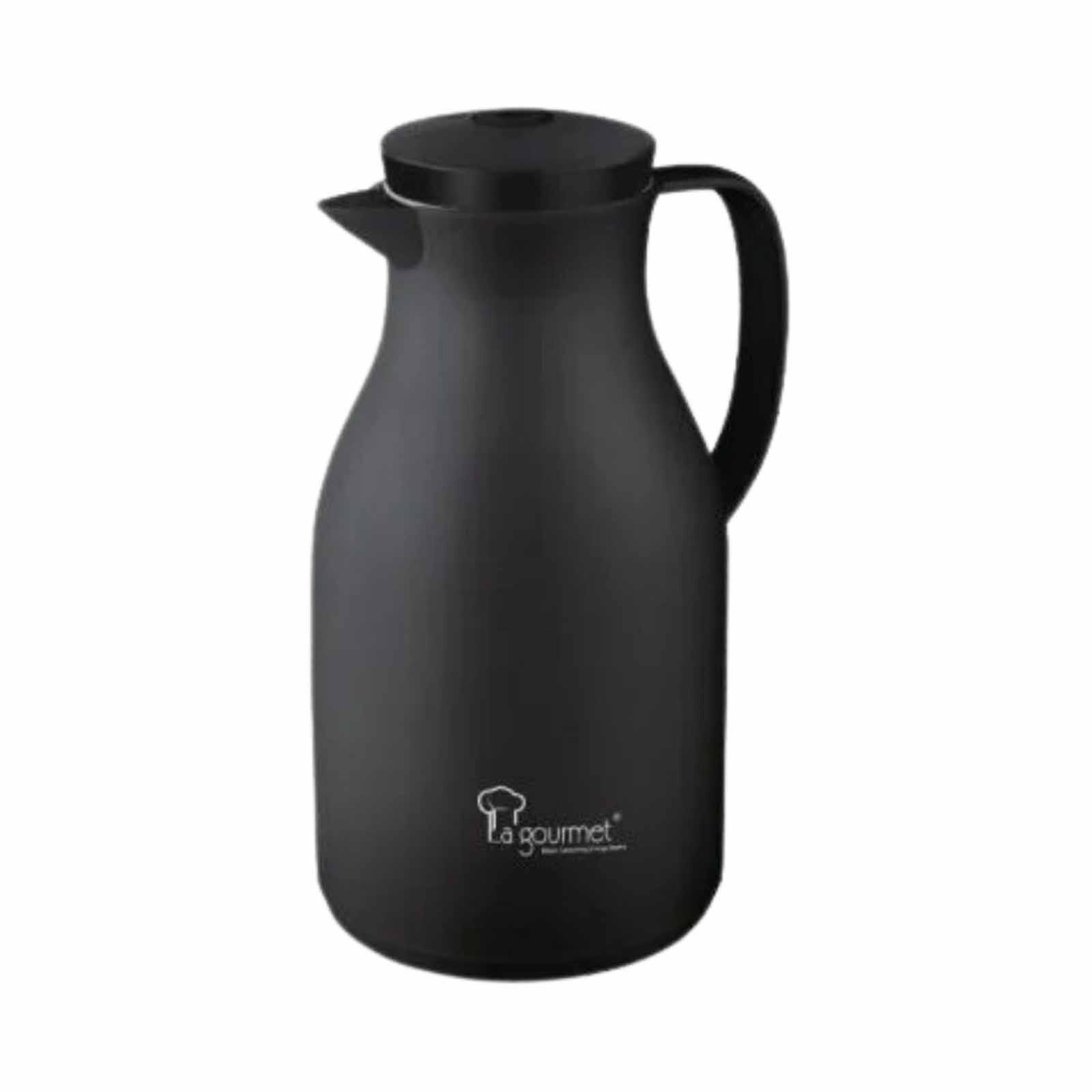 LA GOURMET Camelia 1.5l Glass Liner Vacuum Water Jug - Black LGVJ400185
