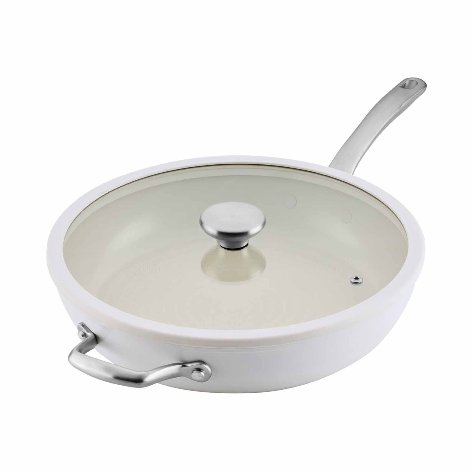 CIRCULON Halo With Laserdefense Ceramic Nonstick 30.4cm Frypan With Helper Handle - Pearl White 16153-image 1