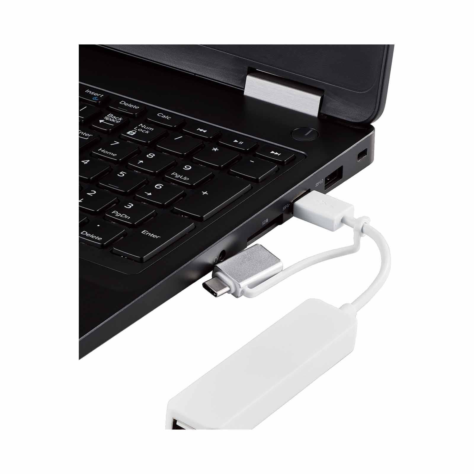 ELECOM Usb C/a 4ports 2.0 Hub White U2H-CA4003BWH-image 7