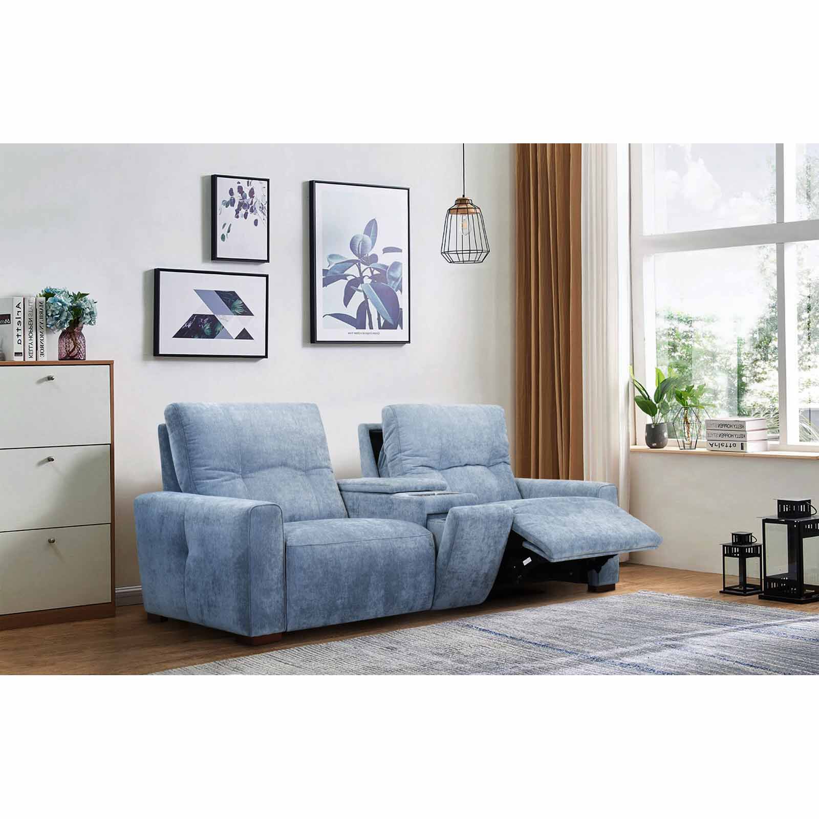 MUZE 3rr-e Seater 2 Function W System(fab) Blue Fabric Sofa BONNIE-image 9
