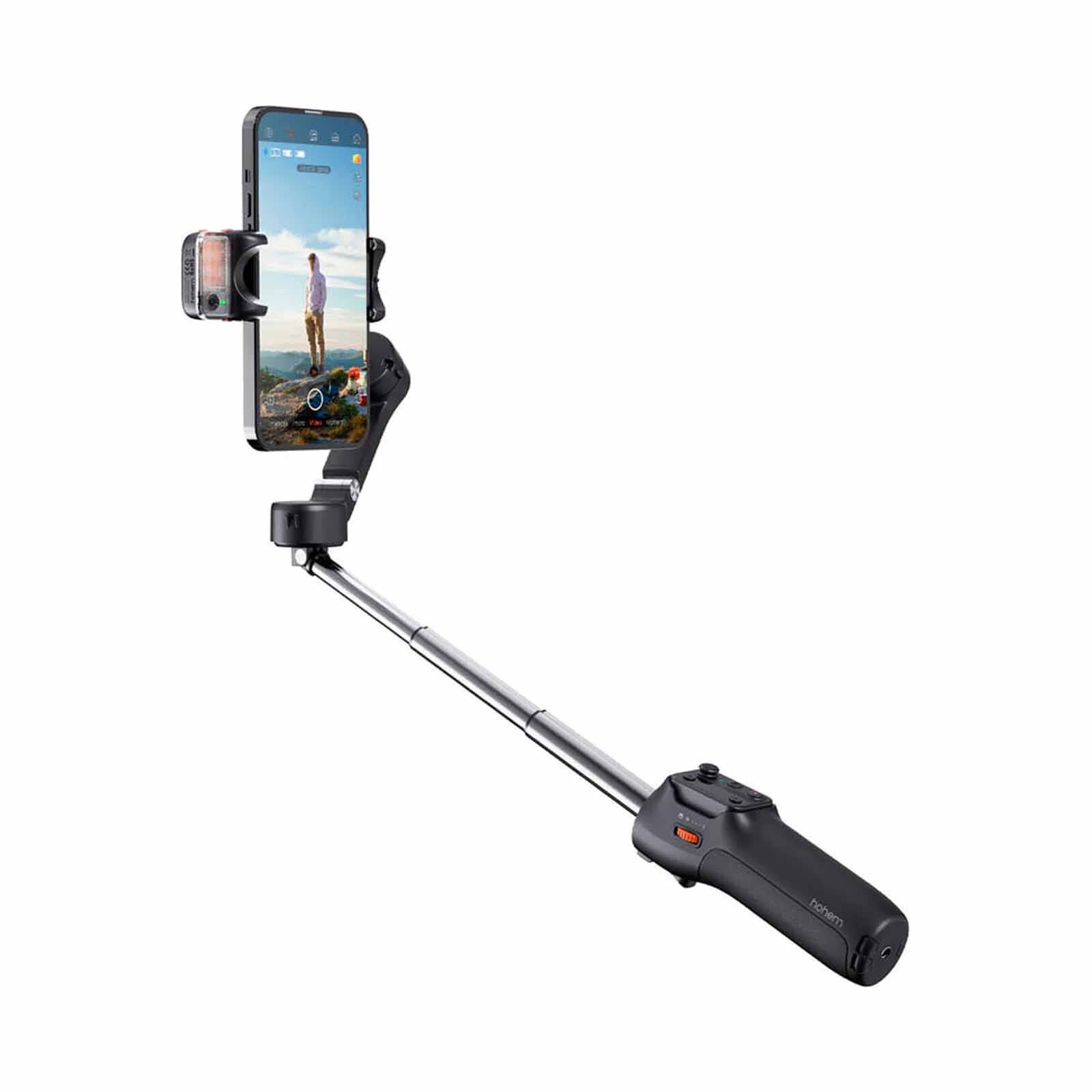 HOHEM Isteady V3 3-axis Palm Smartphone Gimbal Ai Visual Tracking Black W/ Selfie Stick HT-ISTEADY V3-BLACK-image 2