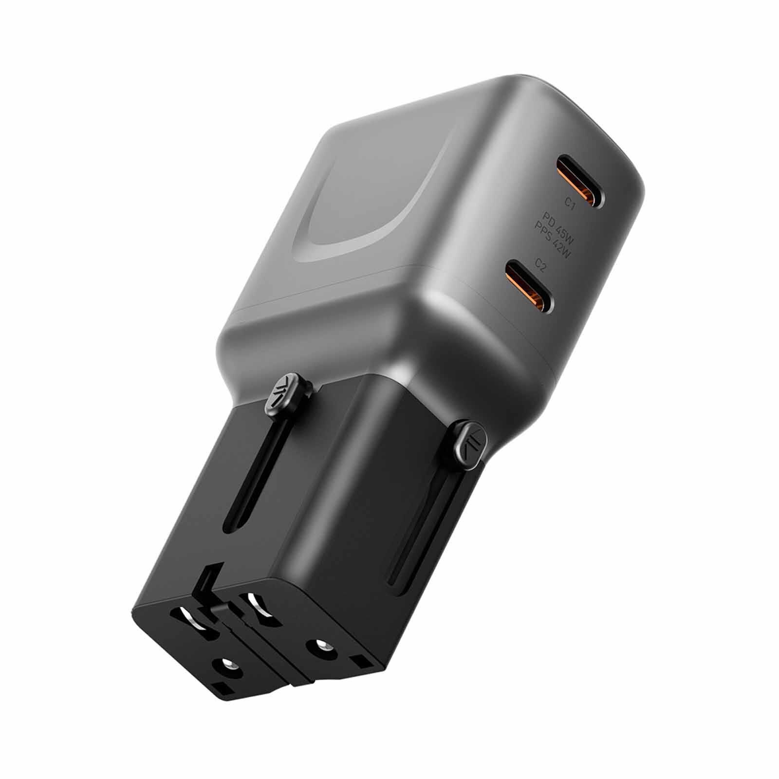 ENERGEA Travelgo Adapter 45, 2c 45w - Gunmetal TGA-45-GUN