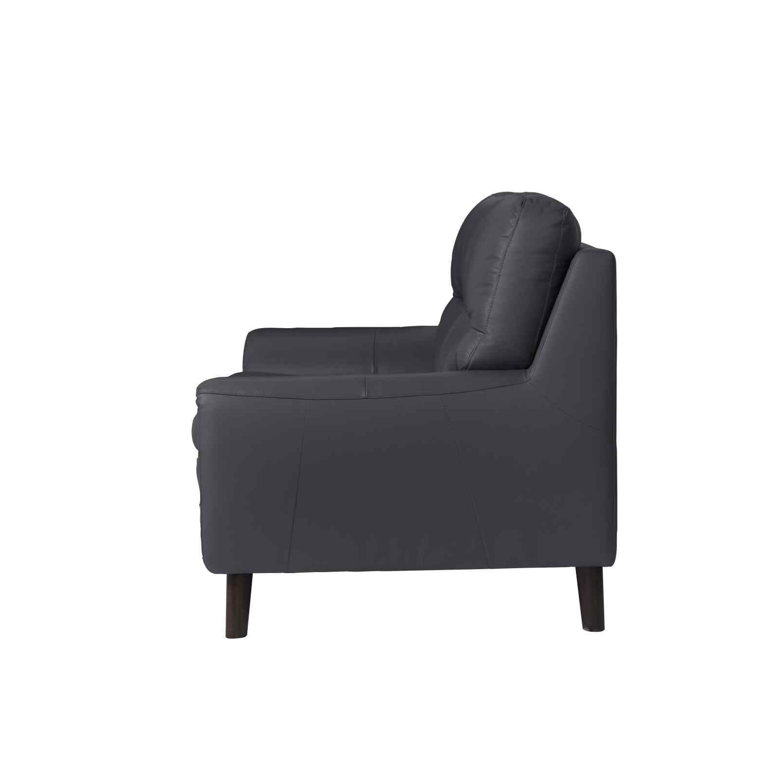SOLOTTI 2 Seater (hl) Charcoal Half Leather Sofa CARLOTTA-image 3