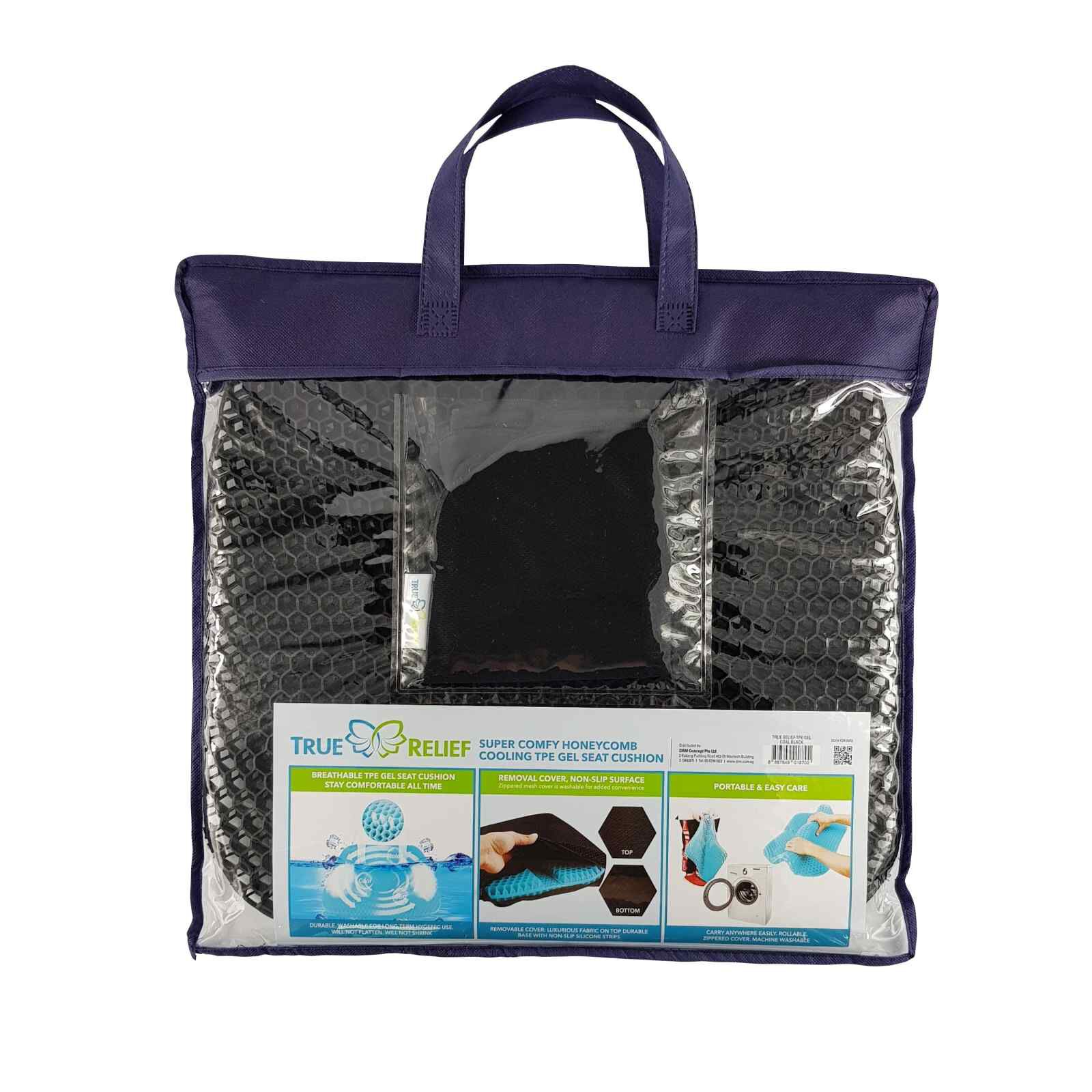 TRUE RELIE Gel Seat Cushion - Coal Black TRTPESC-CBLK-image 6