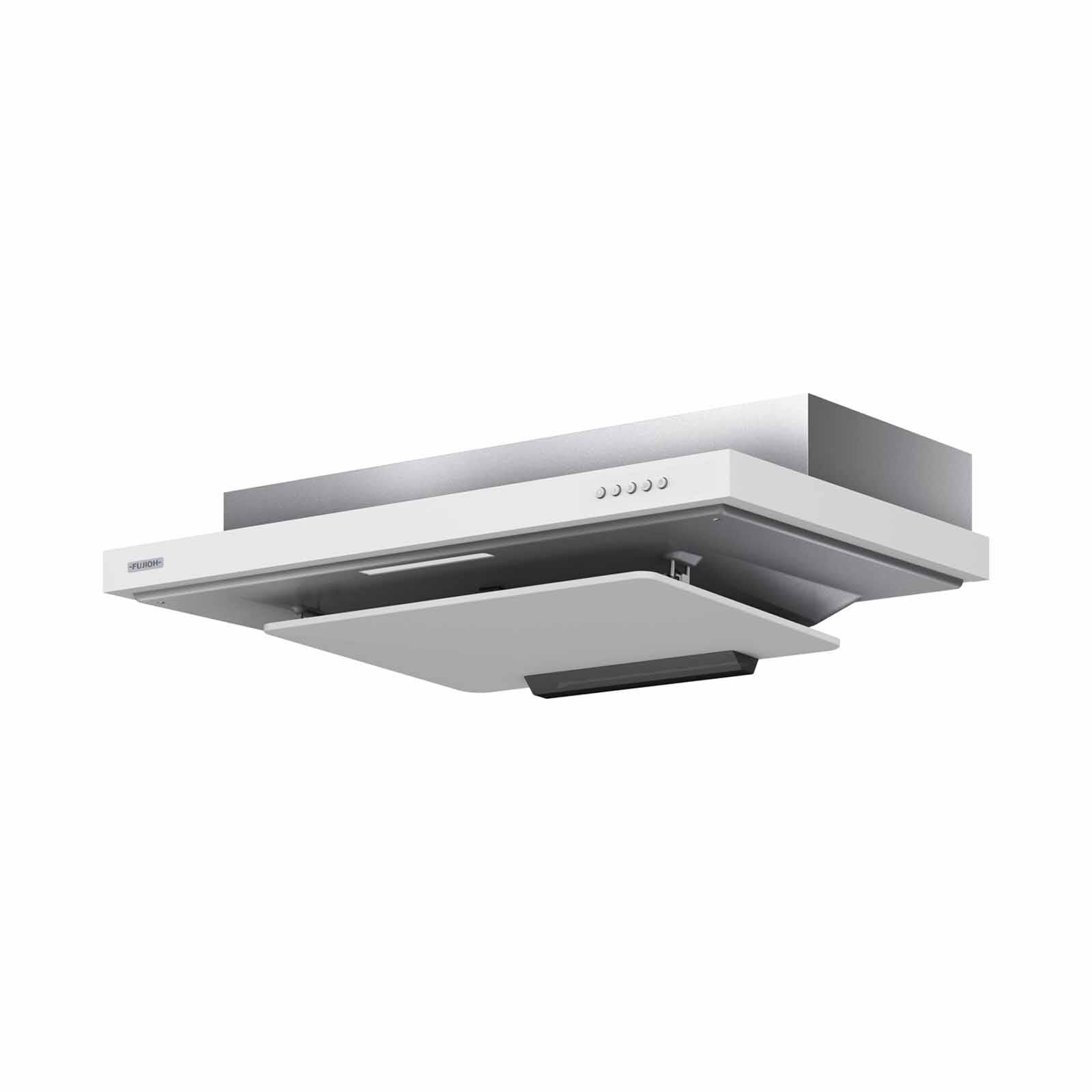 FUJIOH 90cm Made In Japan Slim Hood - Texture White & Silver Metallic (exclude Installation) FR-FS2290RP XWSM-image 3