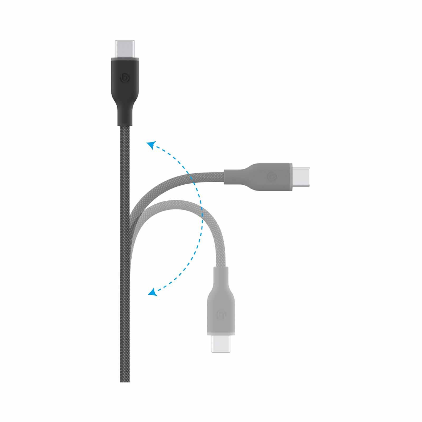 BAZIC Gocharge Weave C-c Cable 480mbps, 60w 1.5m - Black CBL-GCWE-BLK150-image 3