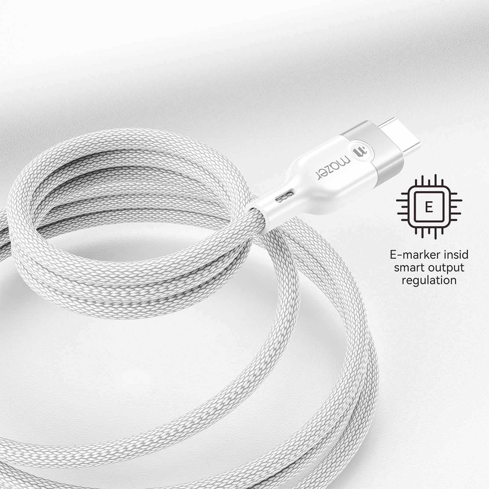 MAZER Infinitelink Cobra2 Magnetic 1.25m/240w Fast Charging Cable-white M-COBRA20-WH-image 4