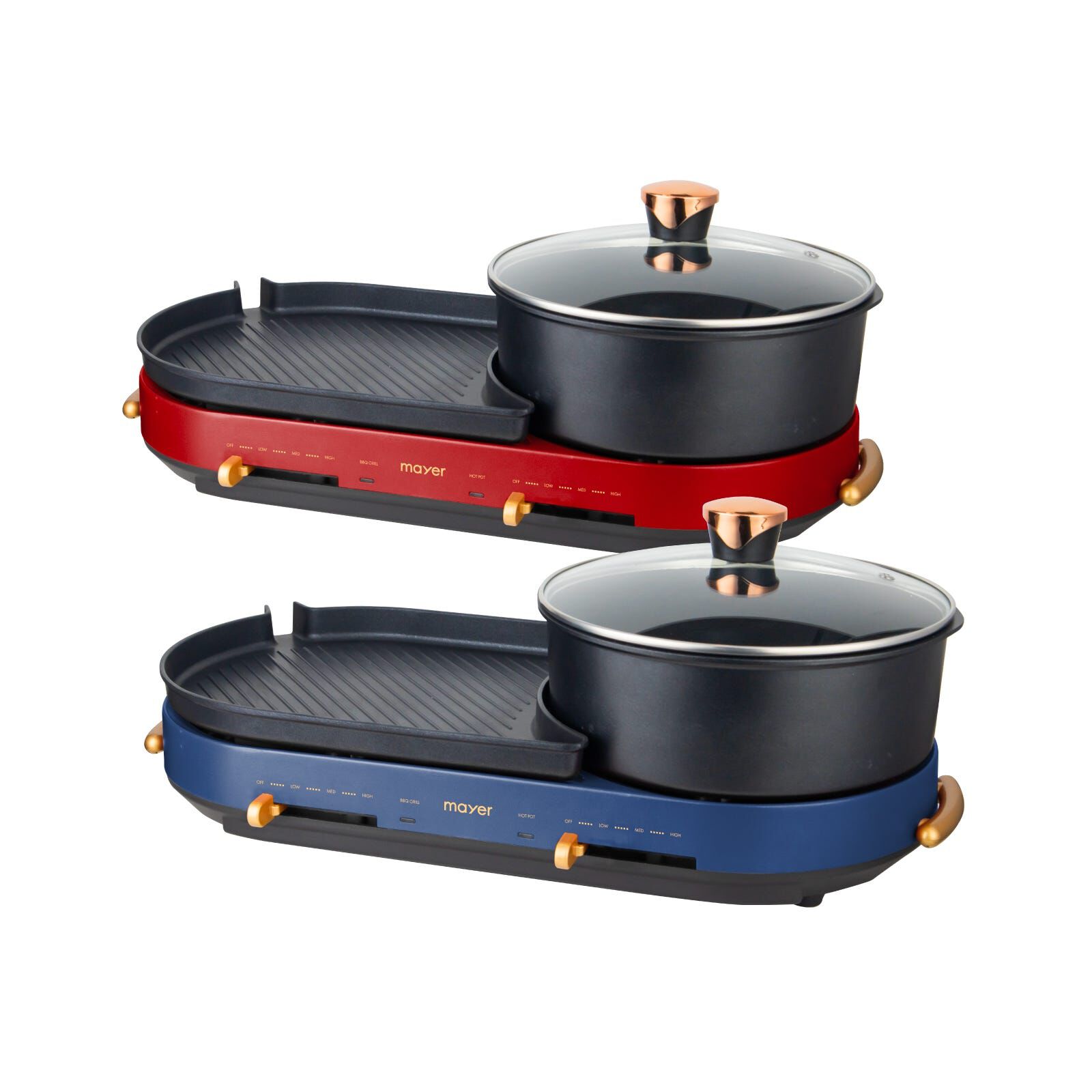 MAYER Multi-functional Hot Pot With Grill - Red MMHPG5RD-image 3