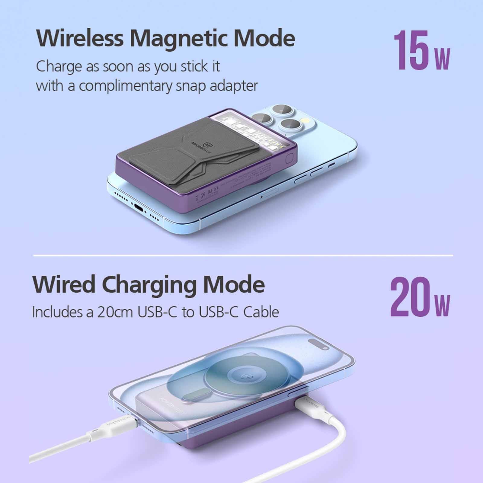 MICROPACK 3 In 1 Pd Fast Charging Magnetic Wireless Powerbank - Grey WPB-310-GY-image 10