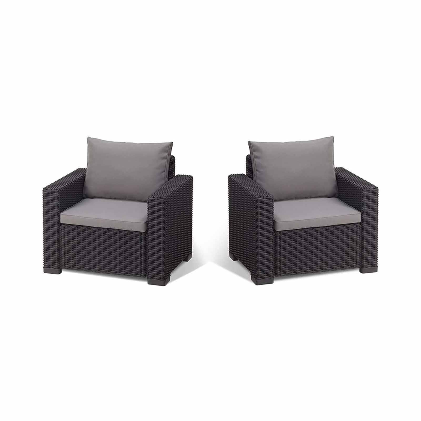 ALLIBERT California Armchair Set Of 2 Graphite D-AB-21-1561